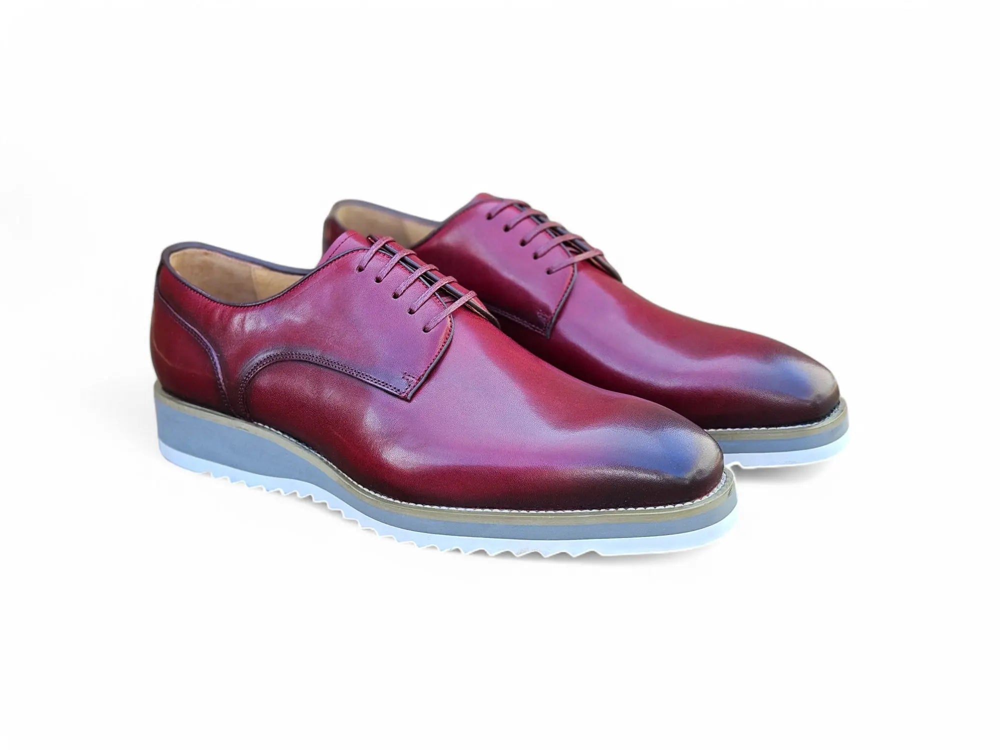 Burnished Lace-up Leather Derby