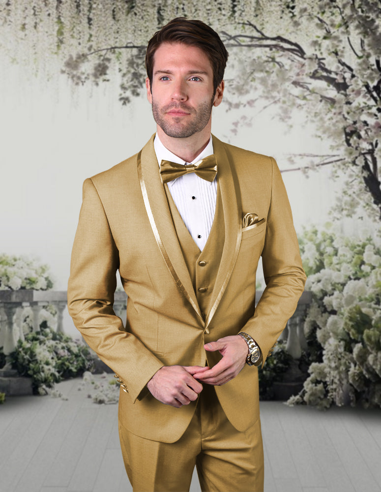 Statement CAESAR 3 Piece Tuxedo Champagne