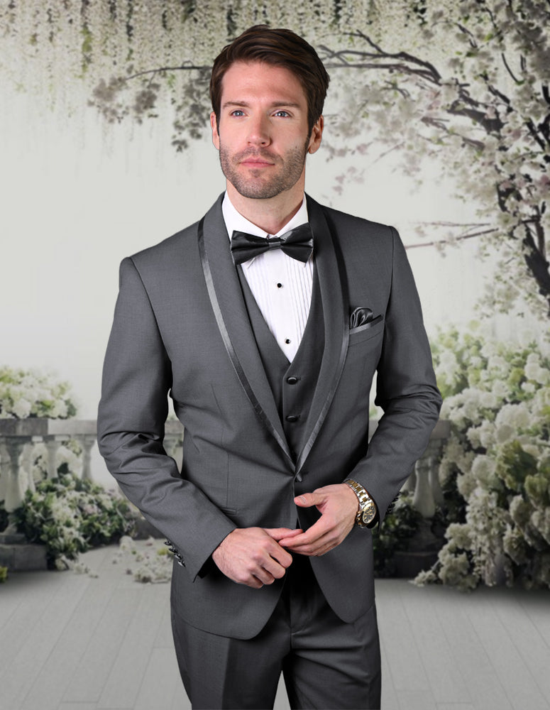 Statement CAESAR 3 Piece Tuxedo Charcoal