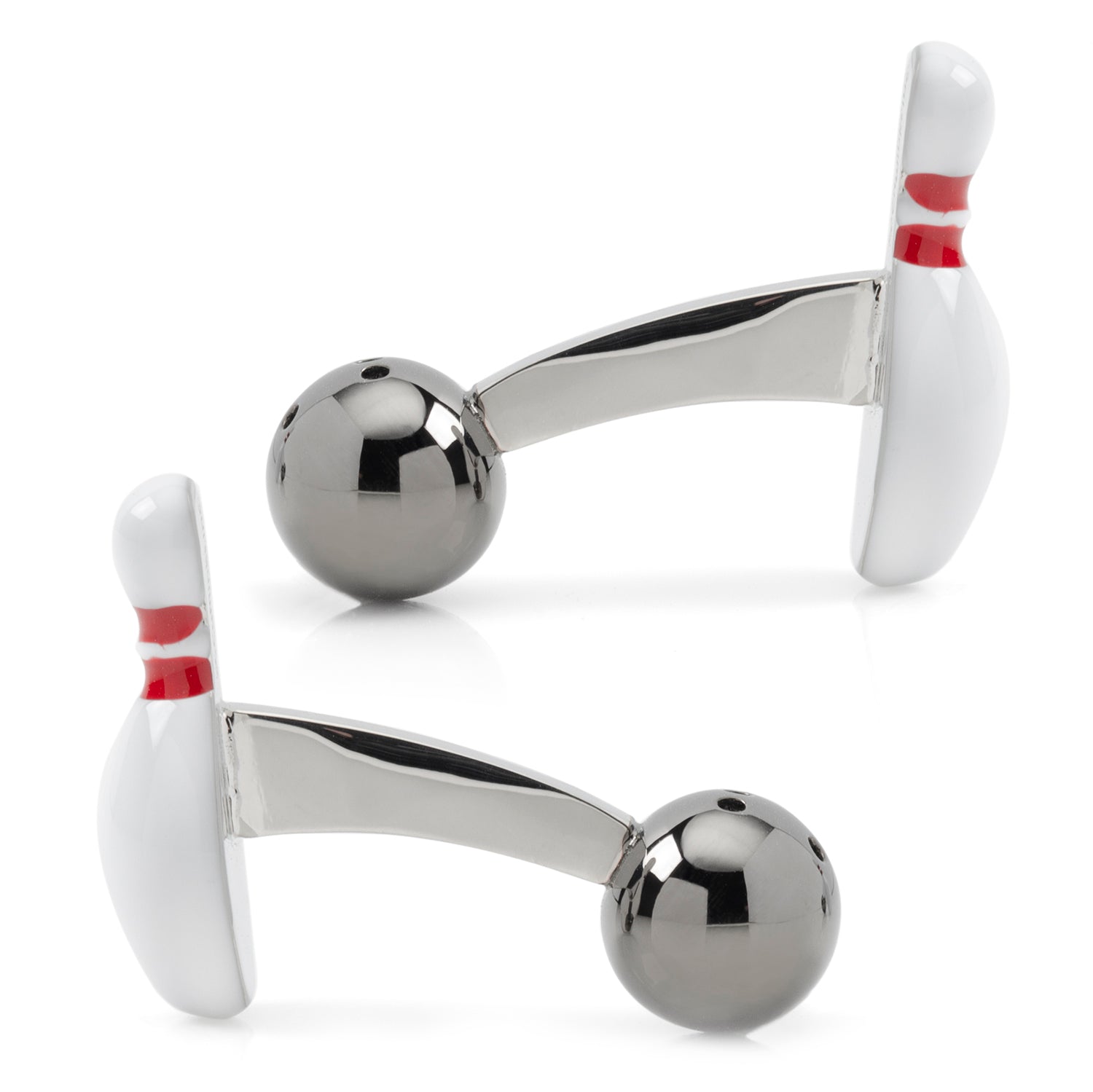 Bowling Pin & Ball 3D Cufflinks