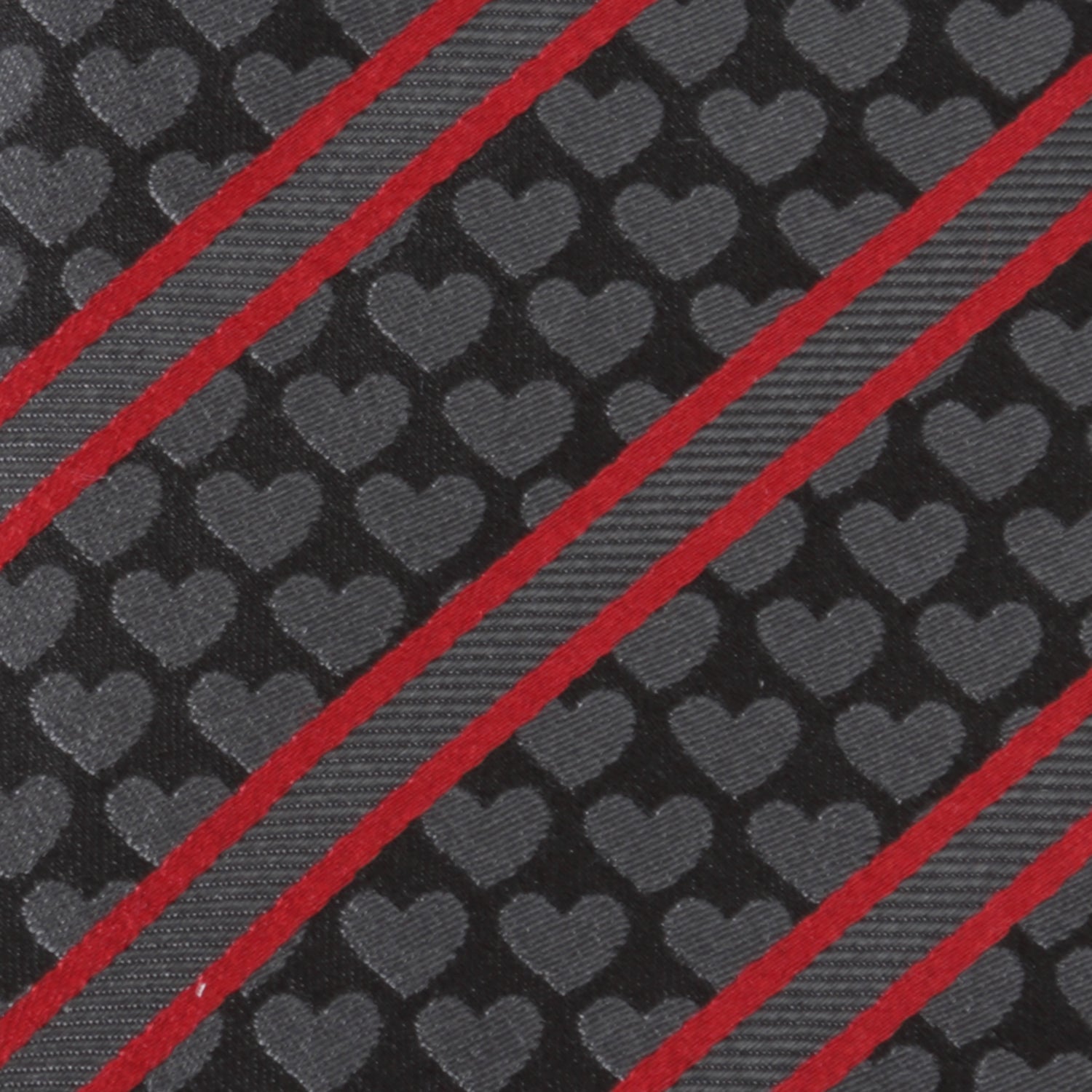 Black Heart Striped Men's Tie