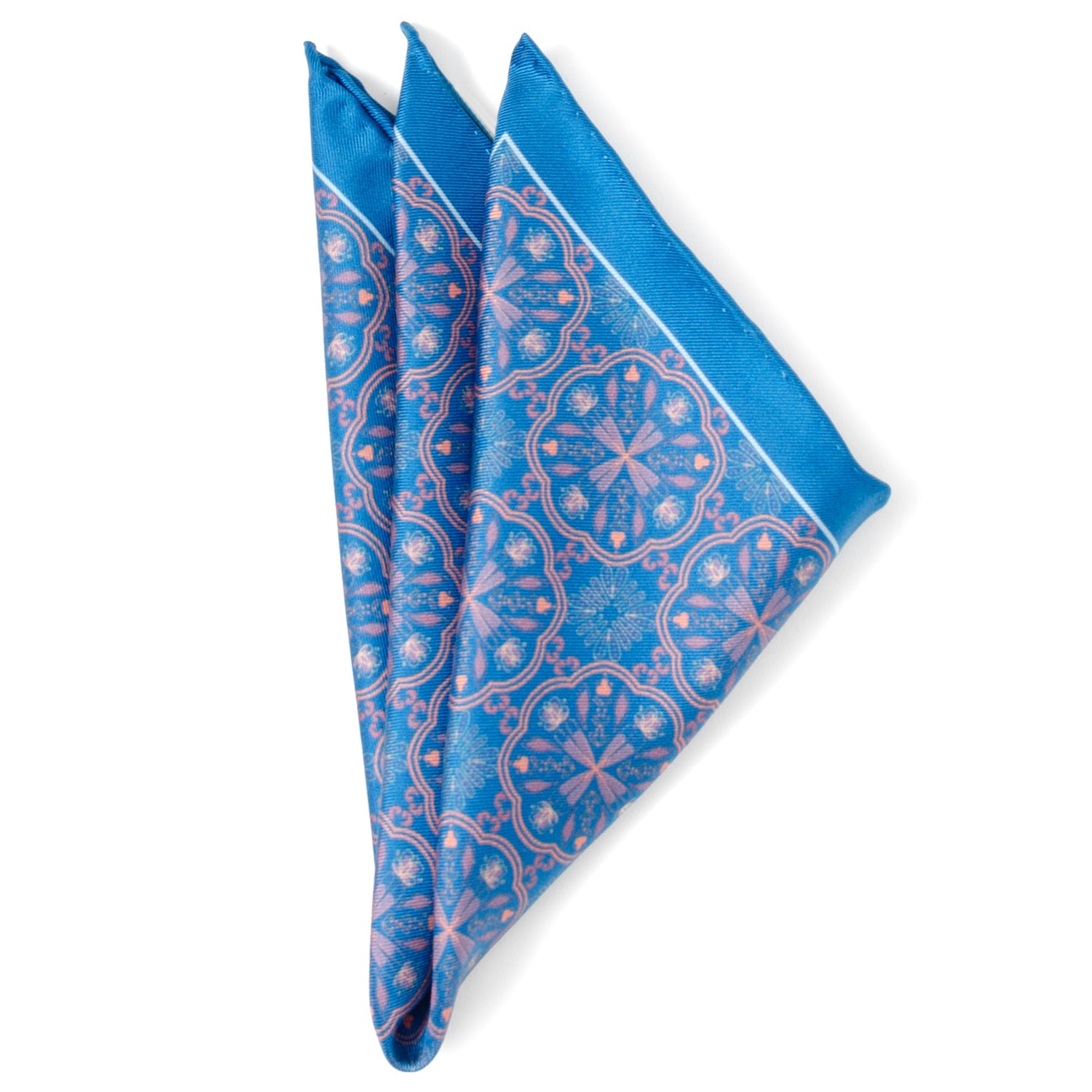 Aboriginal Ornament Patterned Blue Pocket Square
