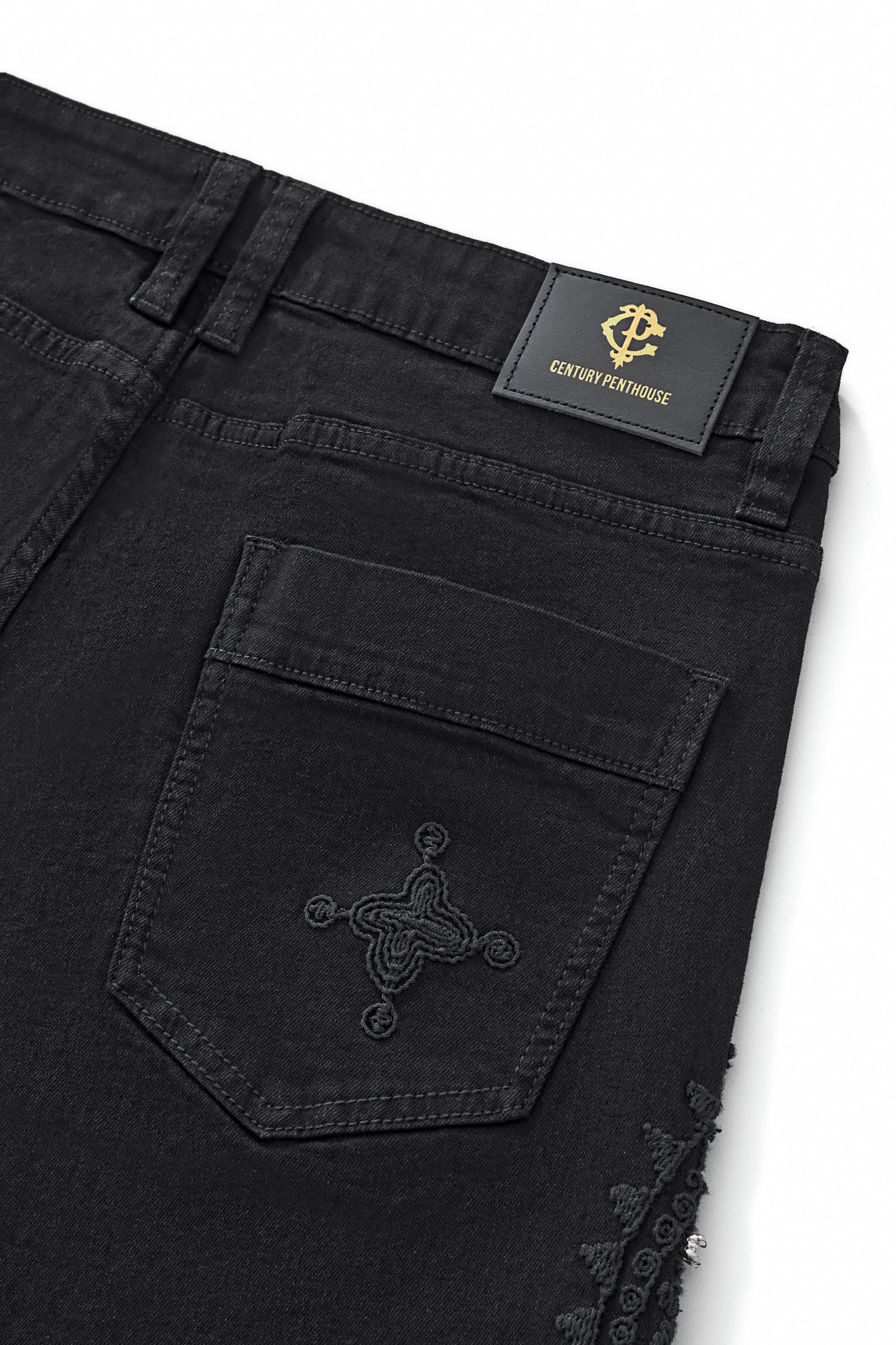 Eminence Paisley Denim Pant – Century Penthouse BLACK