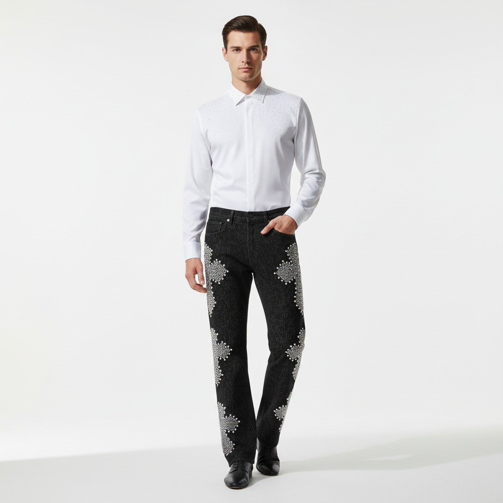 Sanctum Cross Denim Pant – Century Penthouse BLACK/SILVER