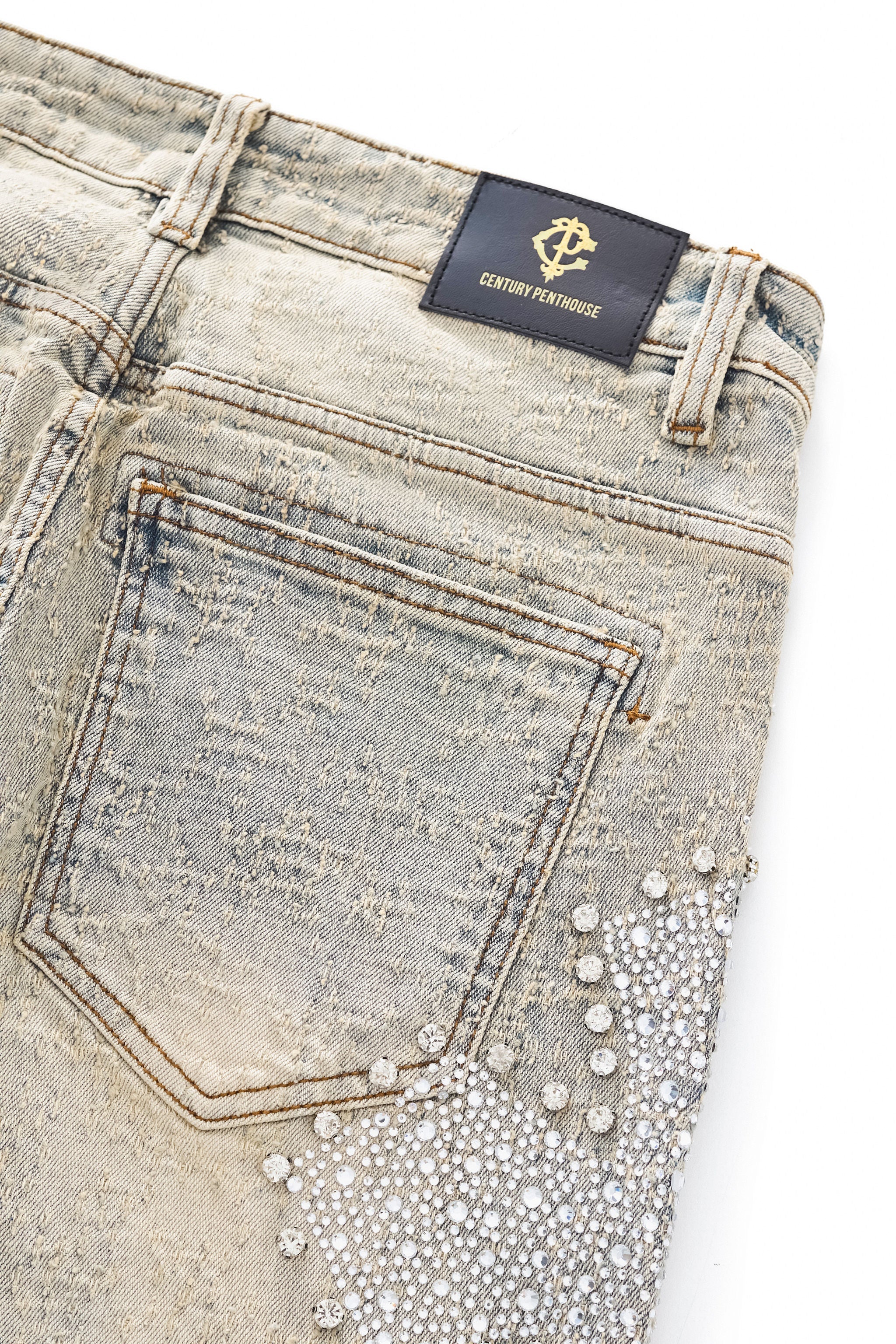 Sanctum Cross Denim Pant – Century Penthouse TAN