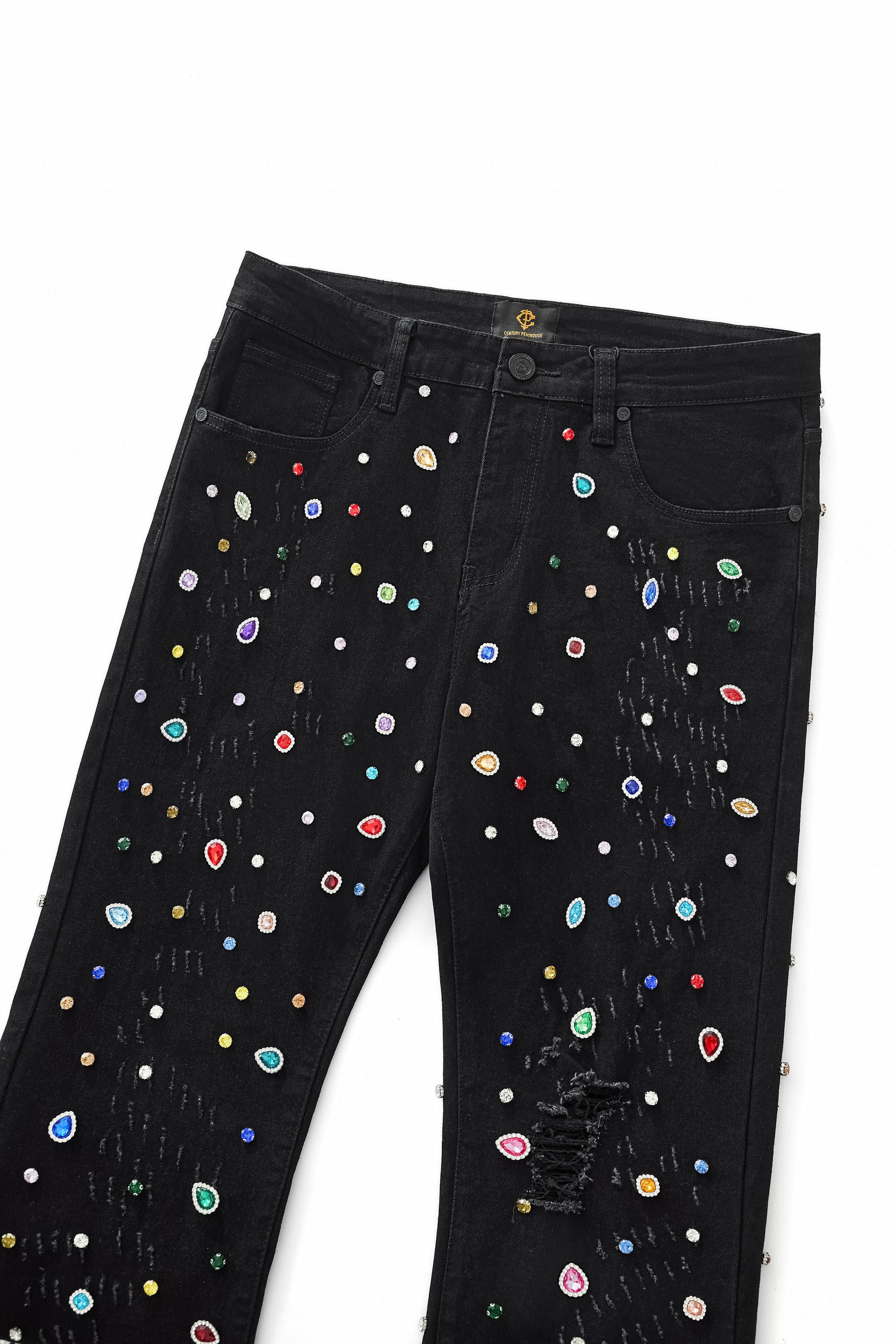 Prism Gem Denim Pant – Century Penthouse BLACK