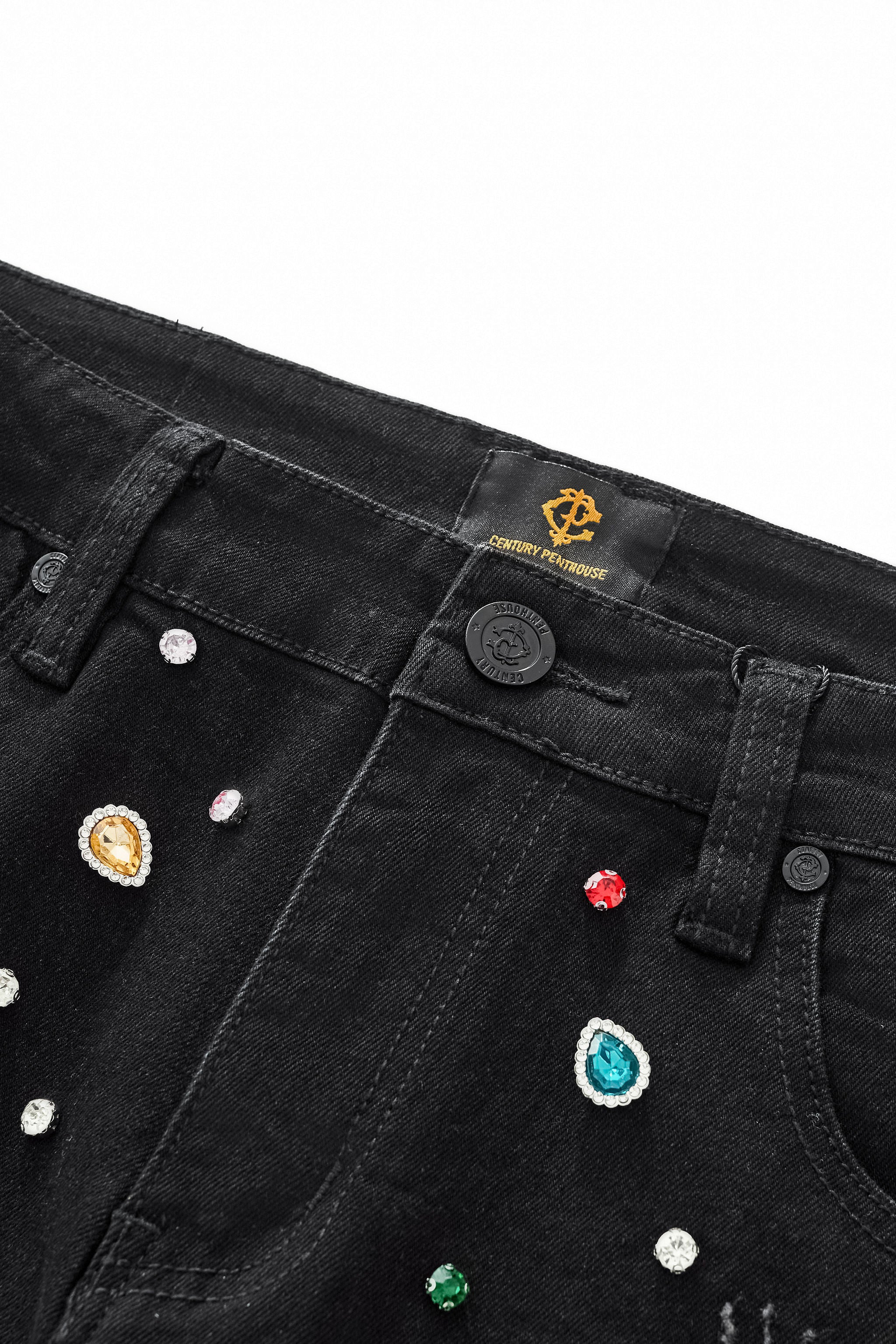 Prism Gem Denim Pant – Century Penthouse BLACK