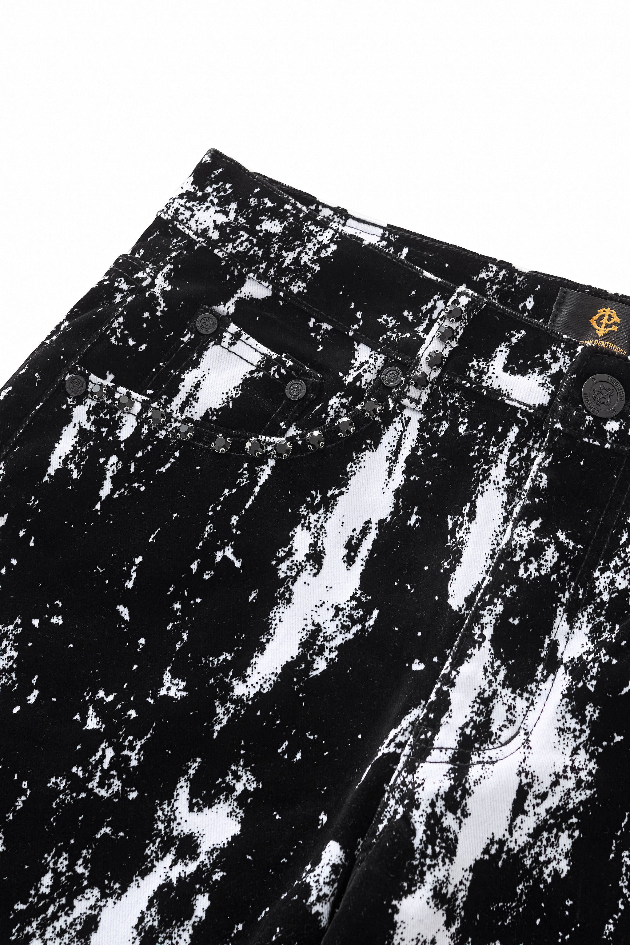 Flocked Eclipse Denim Pant – Century Penthouse BLACK