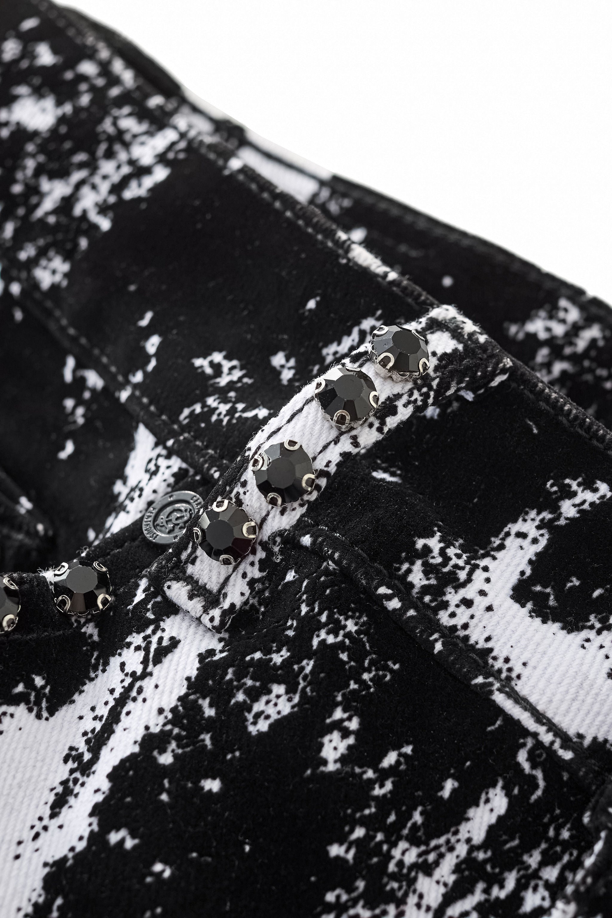 Flocked Eclipse Denim Pant – Century Penthouse BLACK