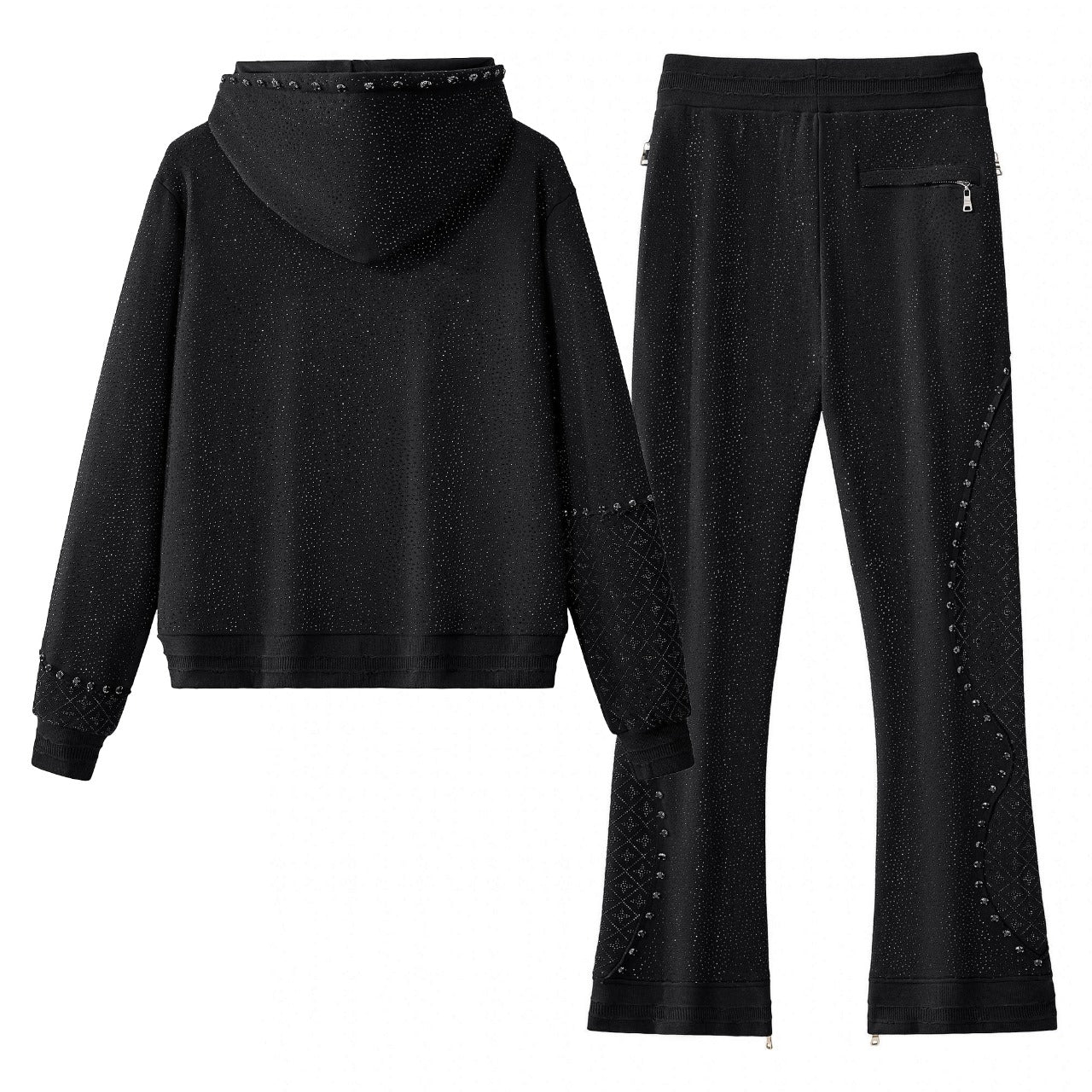 Midnight Matrix Studded Sweatsuit BLACK