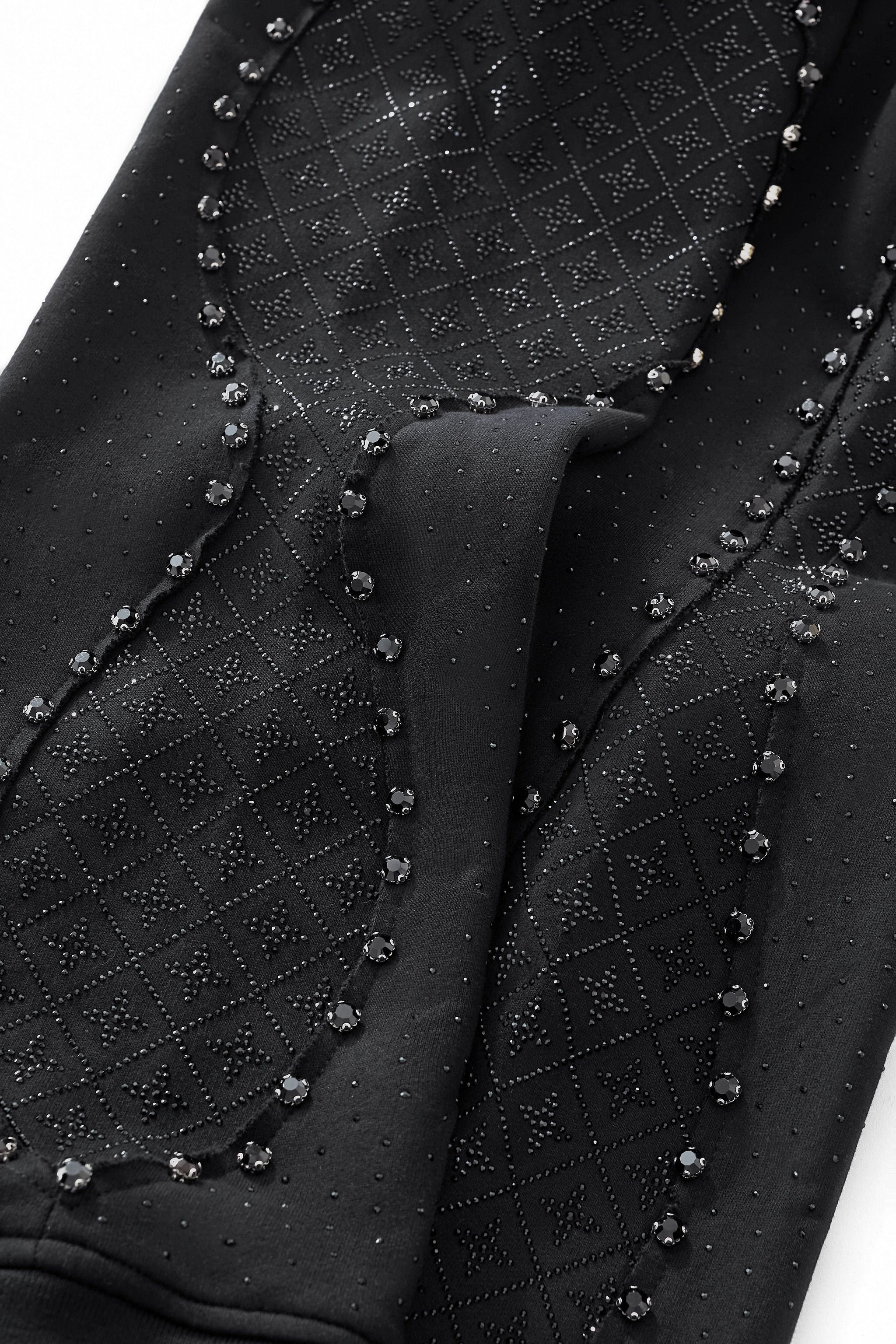 Radiant Grid Stone Hoodie & Jogger Set BLACK