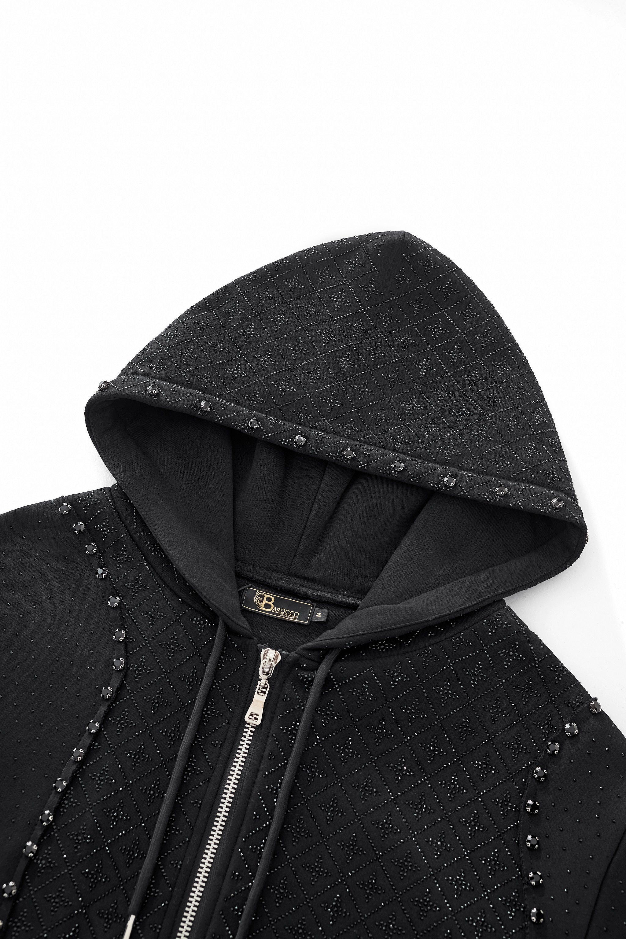 Radiant Grid Stone Hoodie & Jogger Set BLACK