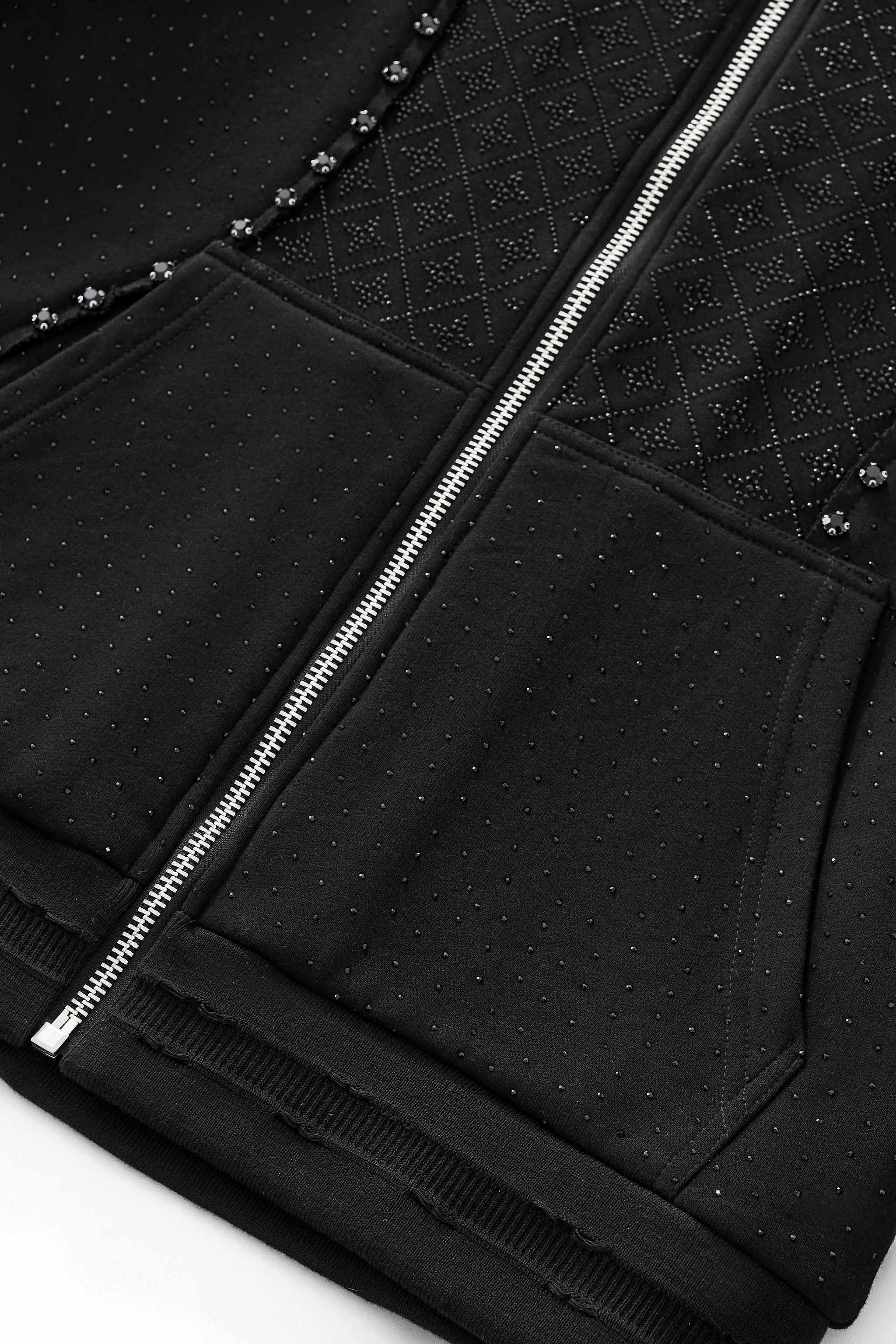 Radiant Grid Stone Hoodie & Jogger Set BLACK