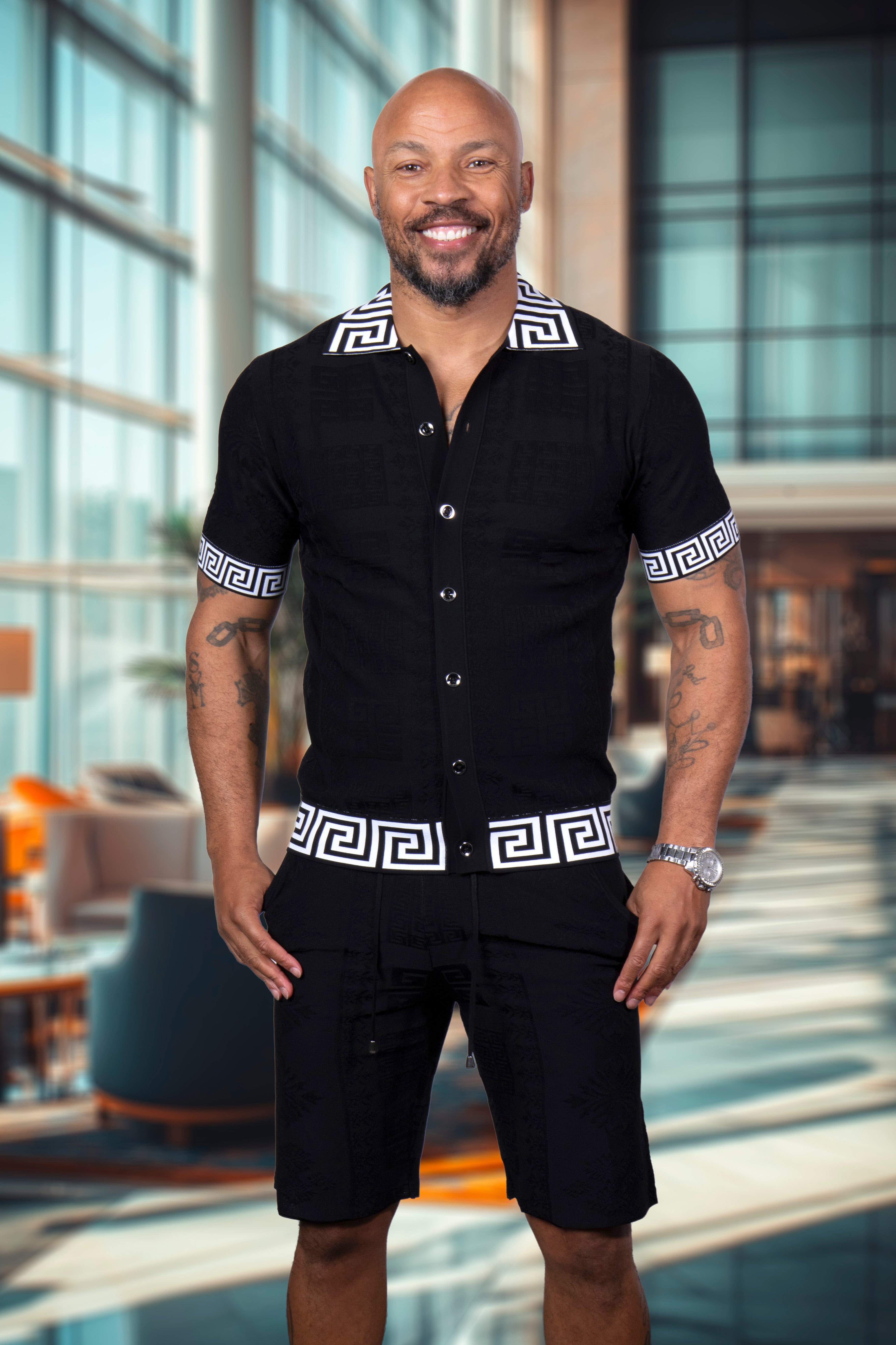 Prestige CKJ-6125 Greek Short Set Black