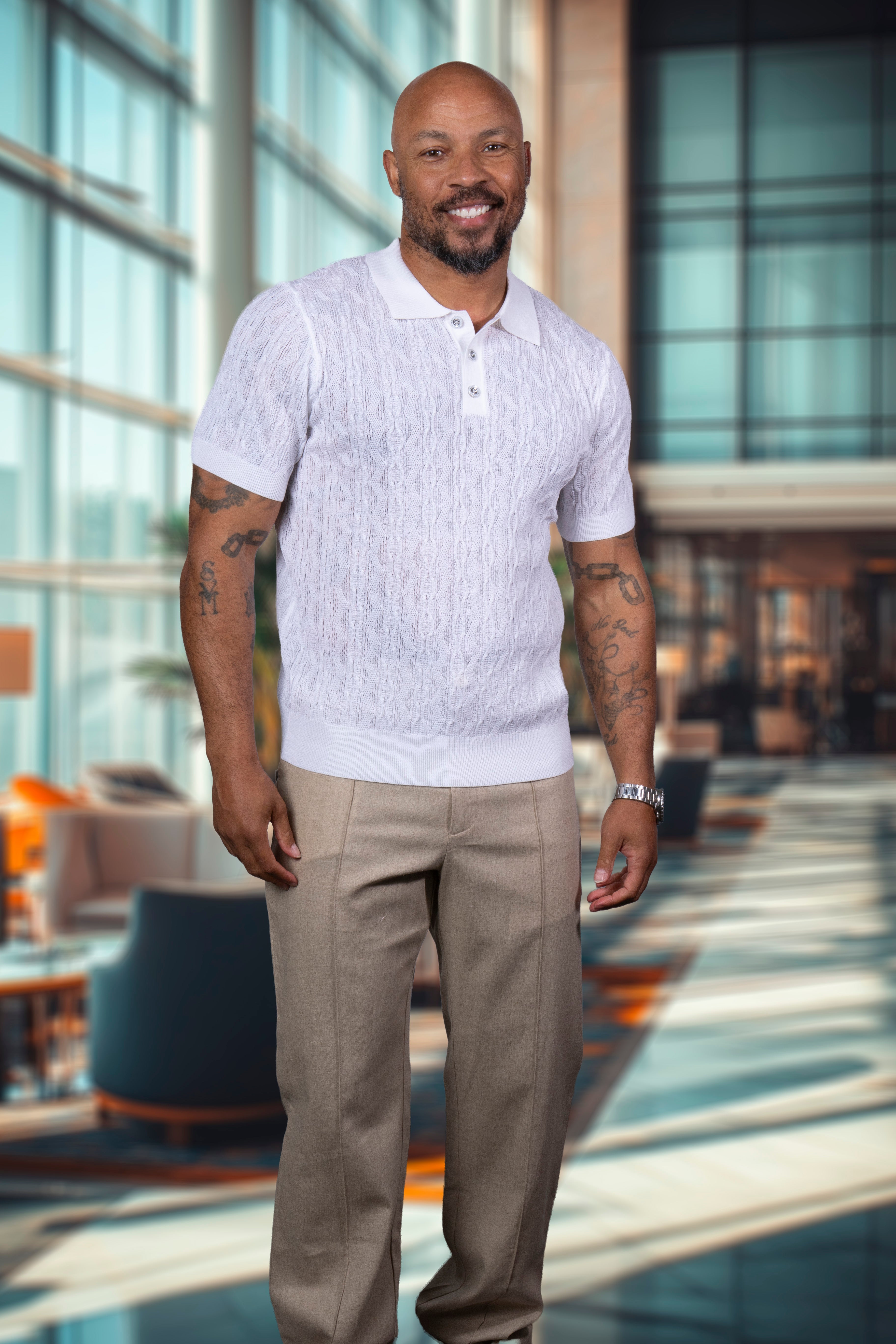 Prestige CMK-6001 Short Sleeve Knit White