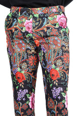 Barabas Pleasure Seeking CP175 Floral  Slim Fit Pants Black