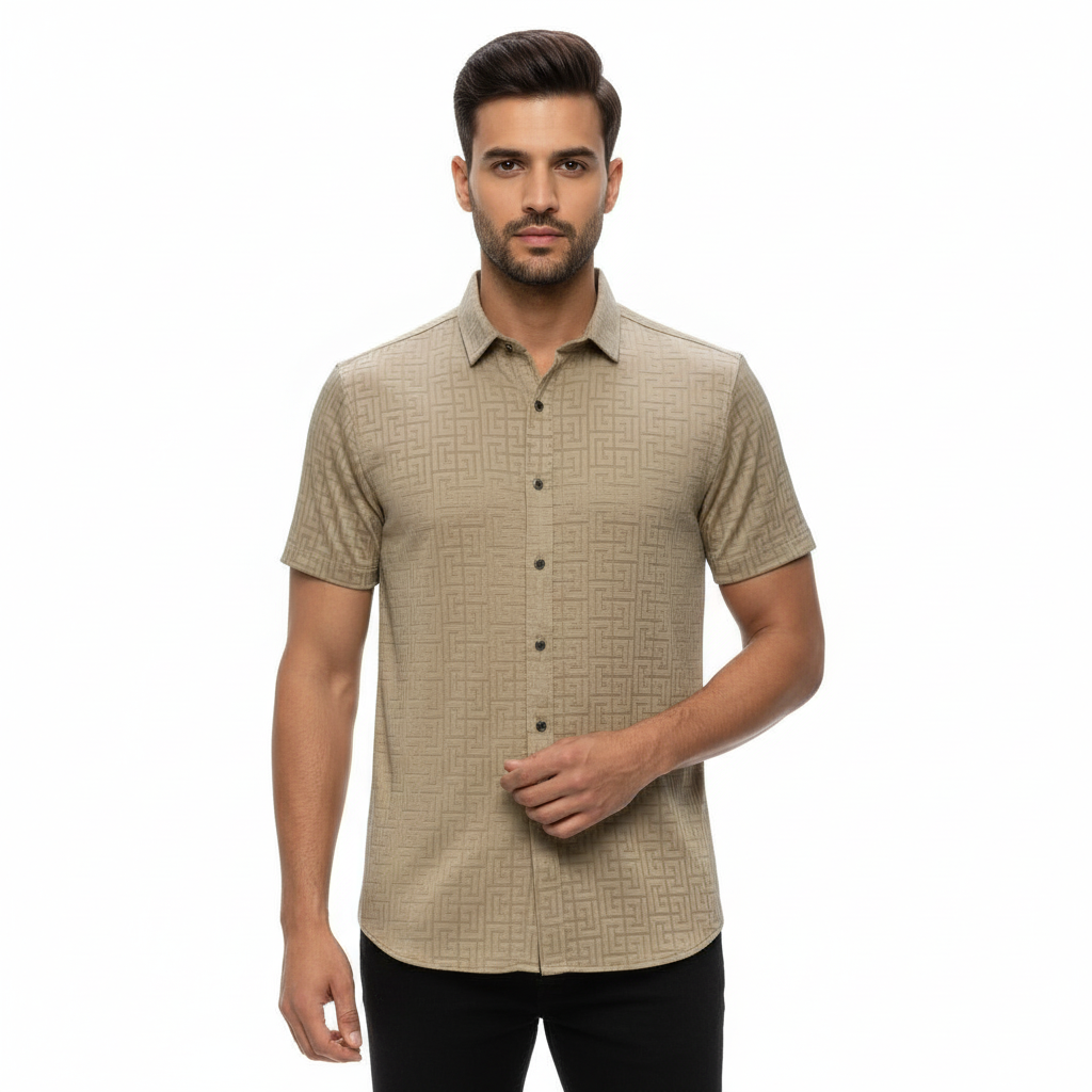Grecian Grace Shirt - Century Penthouse KHAKI