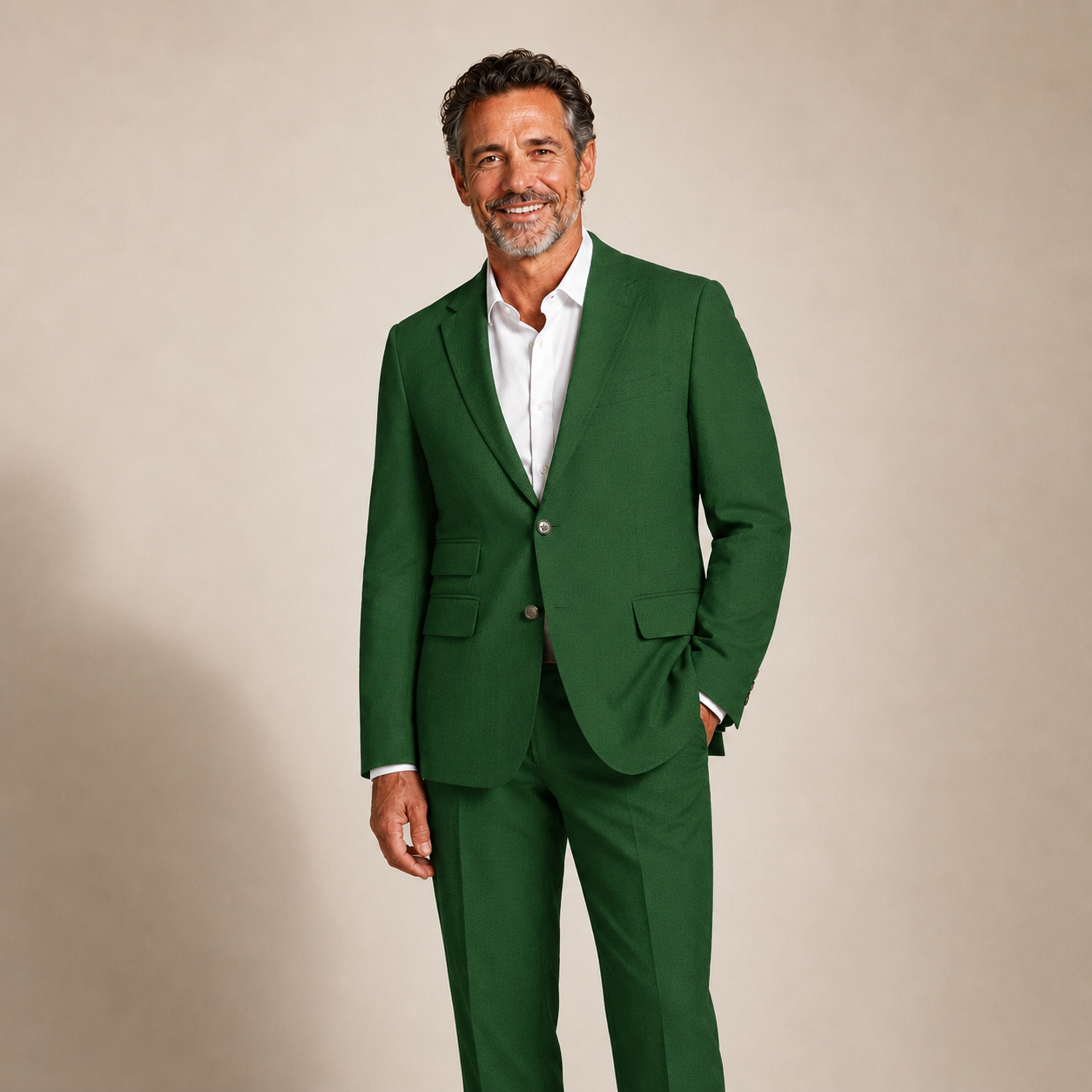 Inserch Men's Premium Linen Suit Emerald