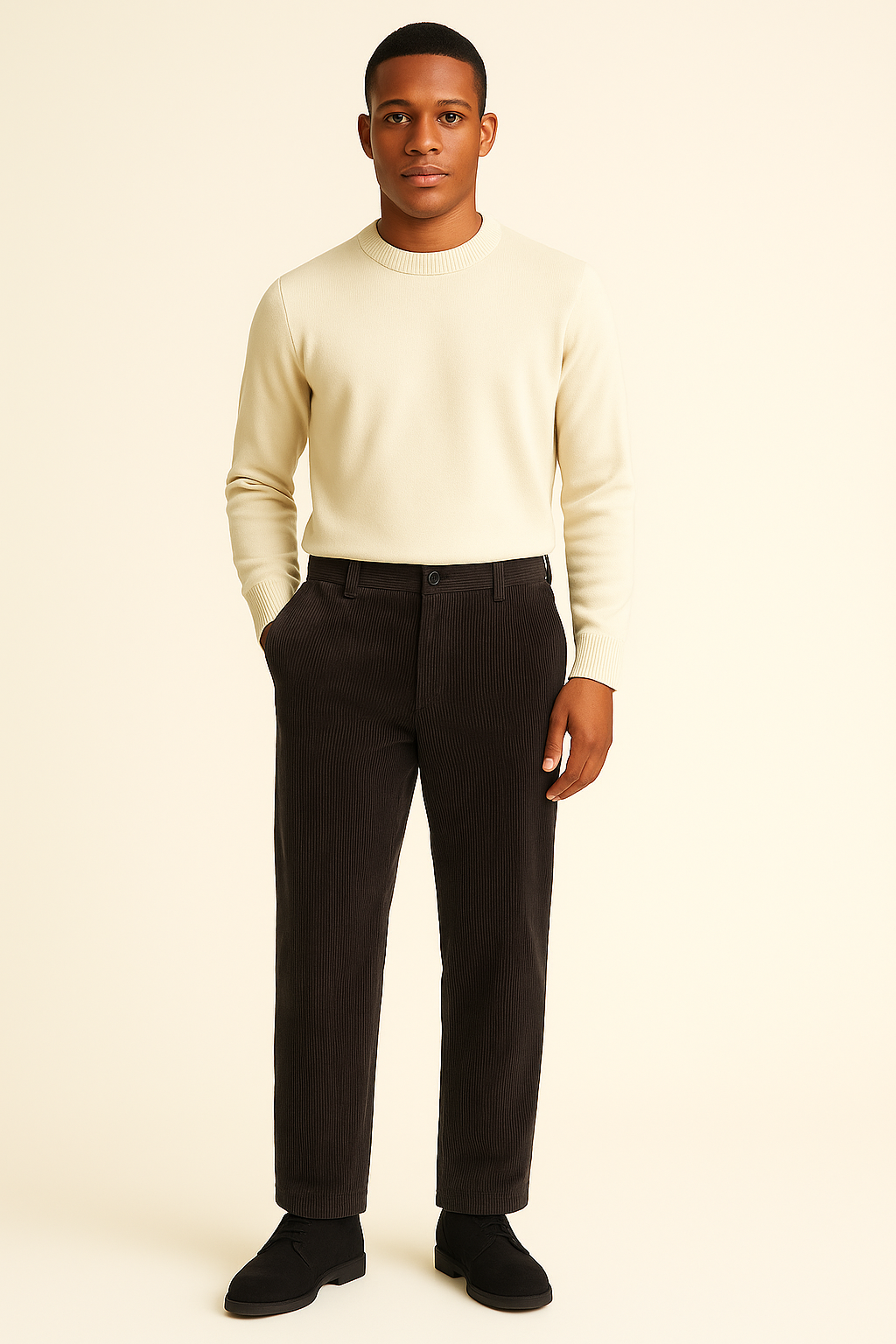 Inserch P3103 100% Cotton Flat Front Corduroy Pants Espresso