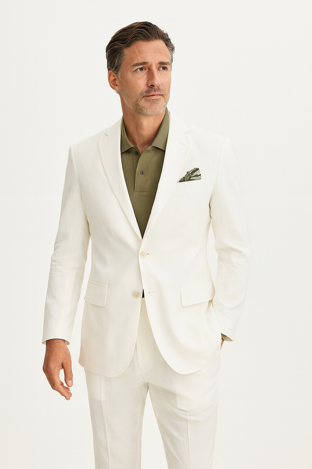 Vinci MLC-1 Linen Suit White