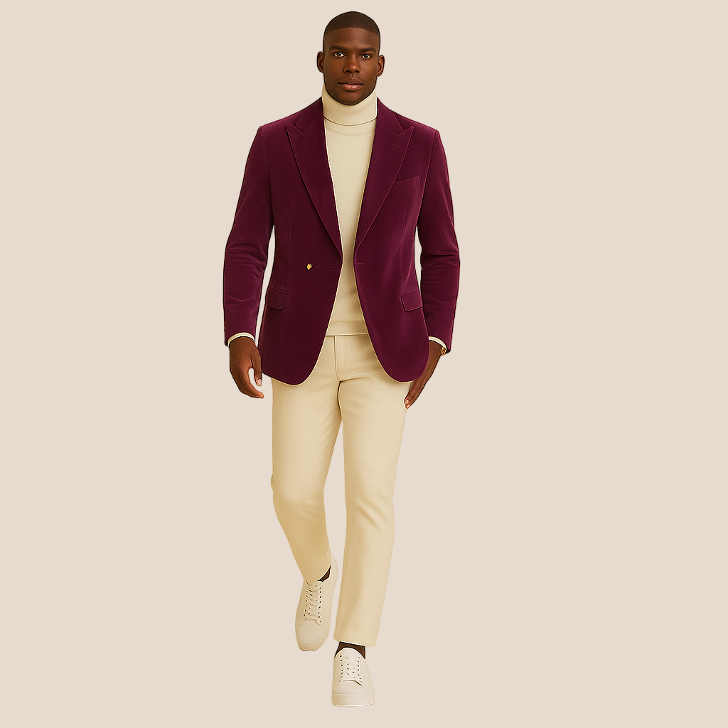 Inserch BL-007 Velvet Blazer Deep Violet