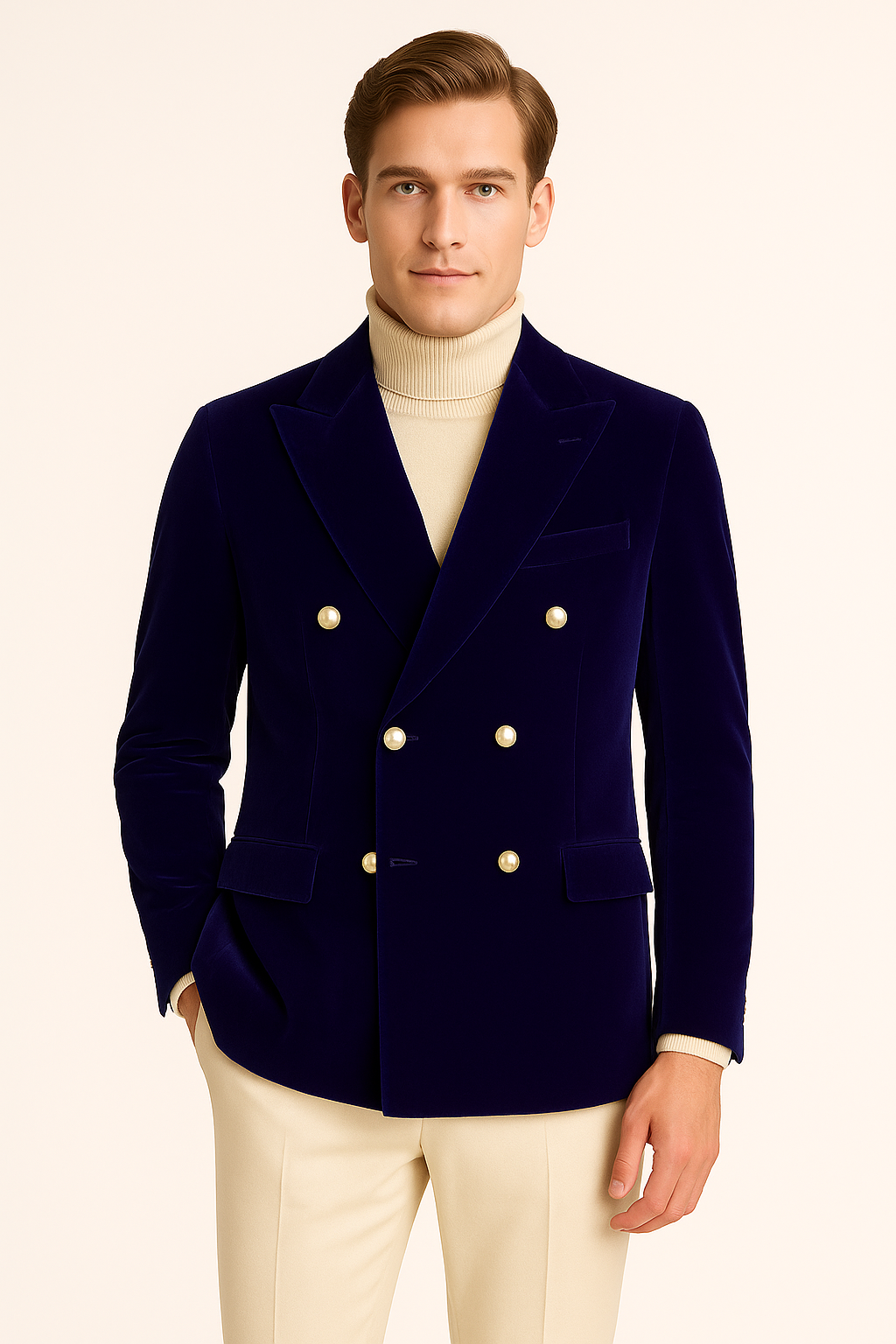 Inserch BL- 502 Dobuled Breasted  Blazer Royal Blue
