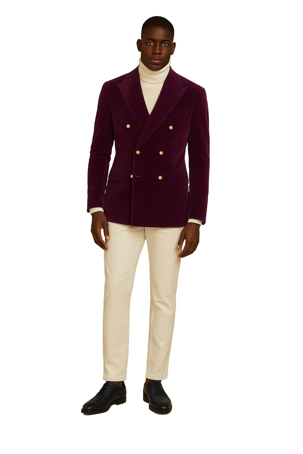 Inserch BL- 502 Dobuled Breasted Blazer Deep Violet
