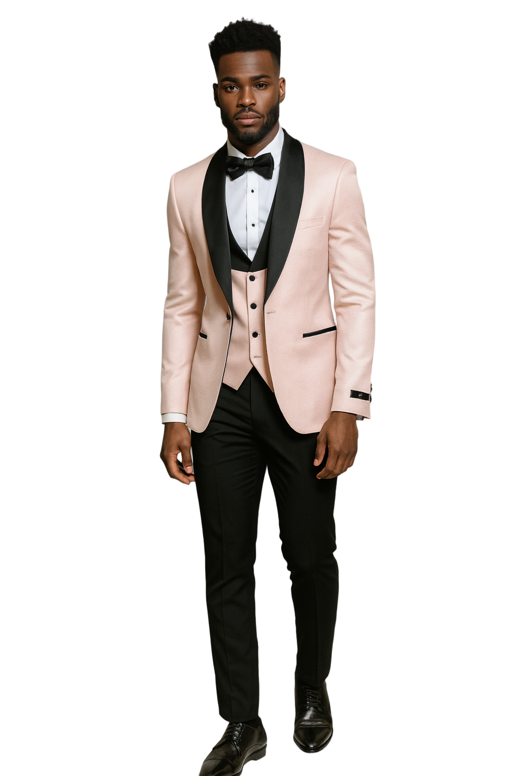 Vitali M6268 Pieces Vested Tuxedo Pink