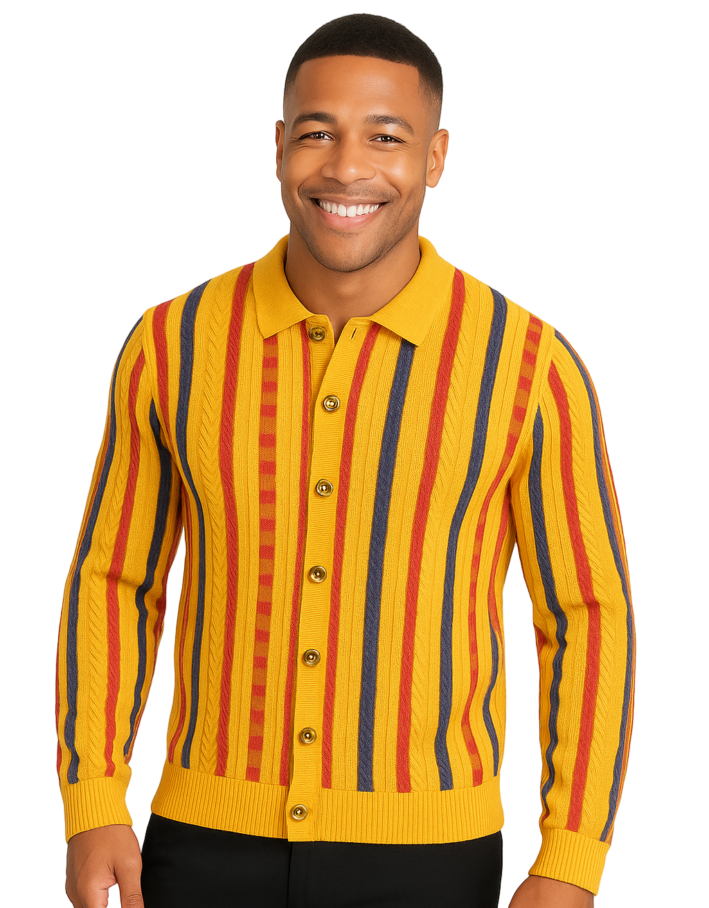 Prestige SW- 611 Full Button Sweater MAIZE