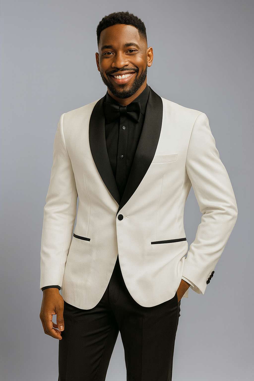 Mazari 5920 4-Way Stretch Tux Blazer BLack
