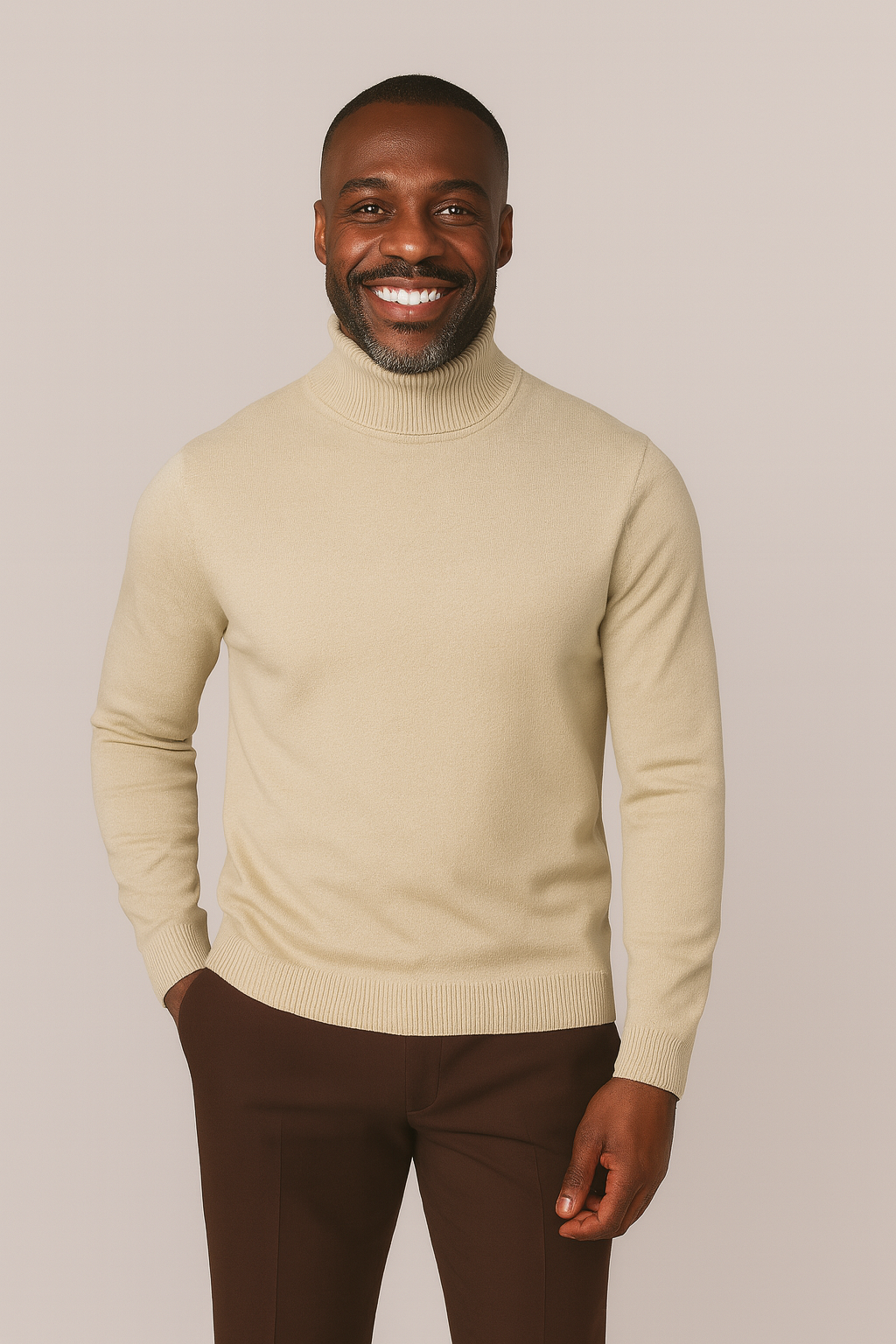Lavane' 501T Turtleneck Pullover Slim Fit C/Gold