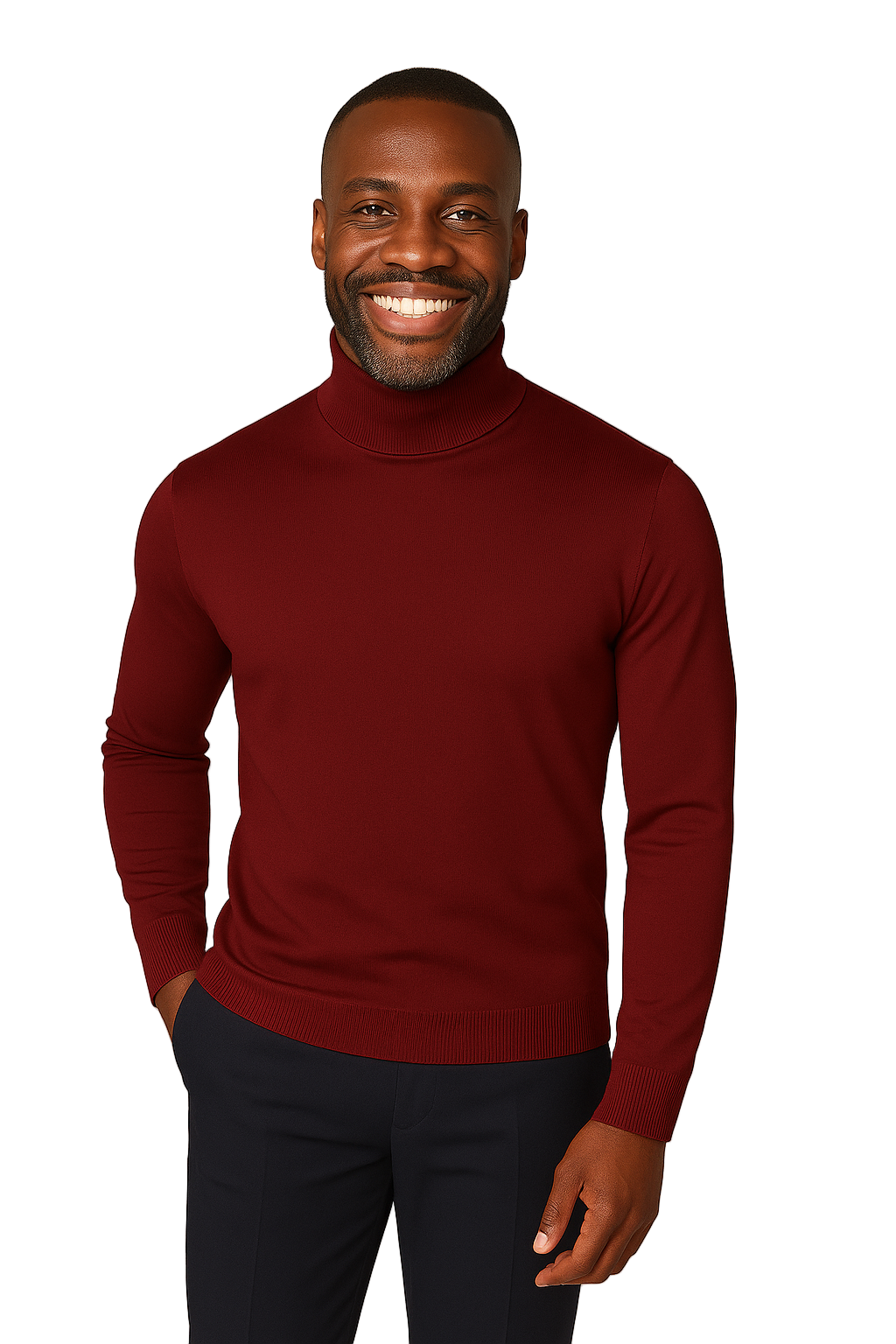 Bassiri 632 Knit Long Sleeve High Mock Neck Plum