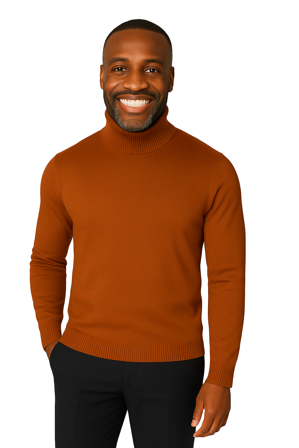 Lavane' 501M L/S Slim Fit Mock Neck Coper
