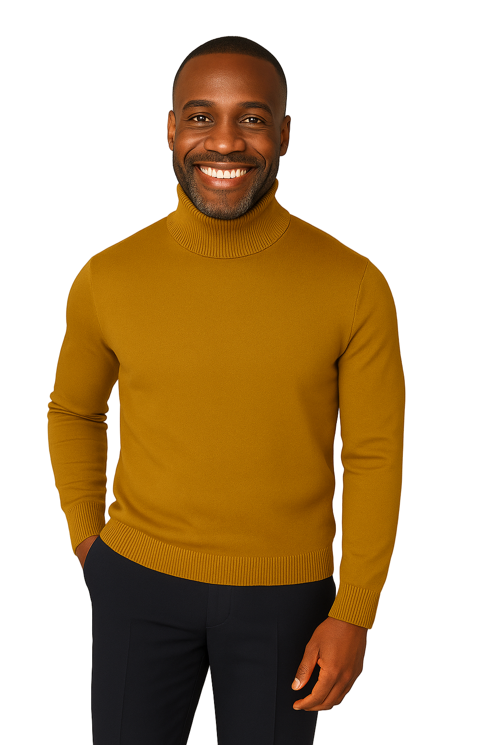 Lavane' 501M L/S Slim Fit Mock Neck Timber