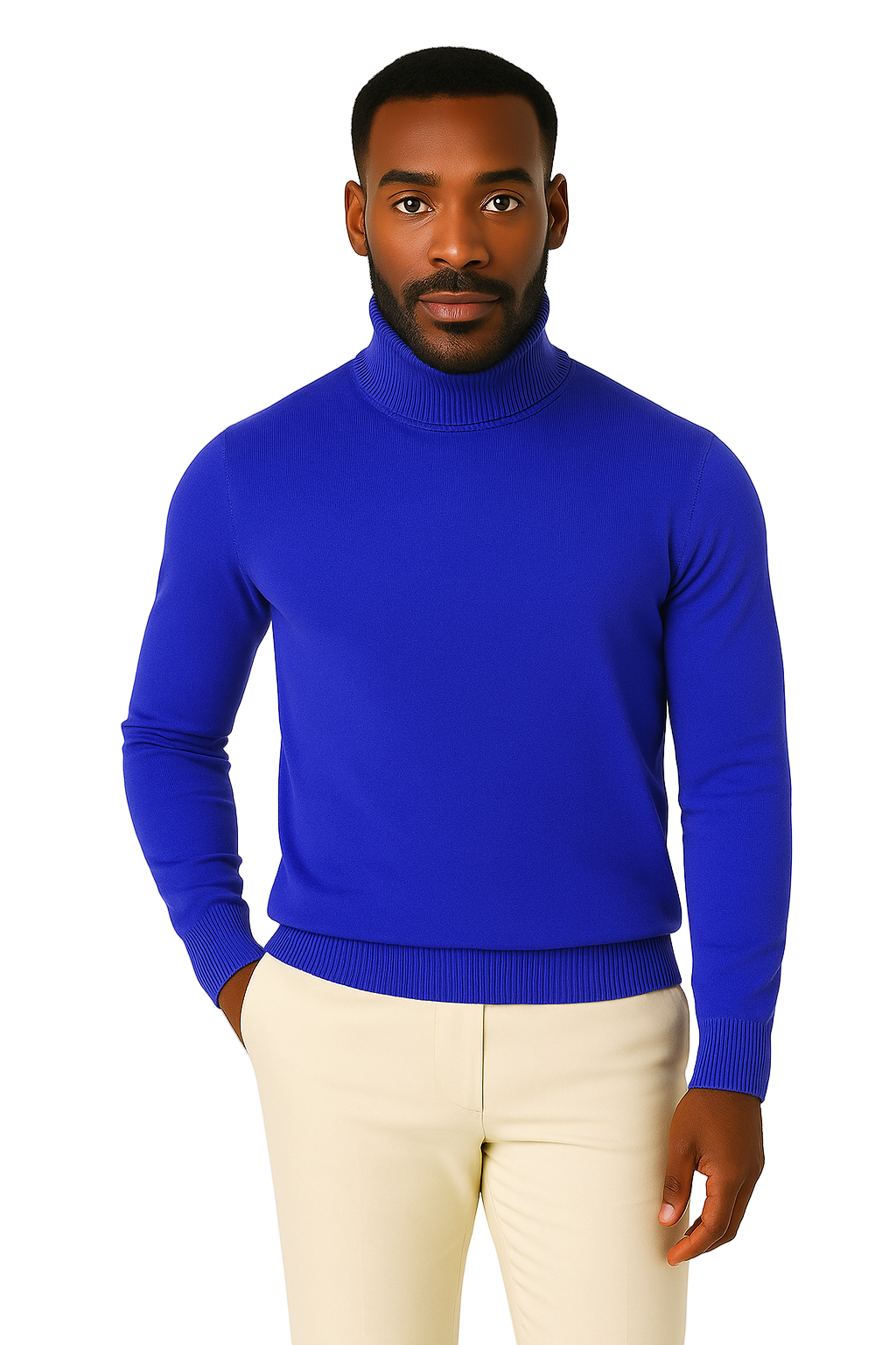Lavane' 501T Turtleneck Pullover Slim Fit Royal Blue