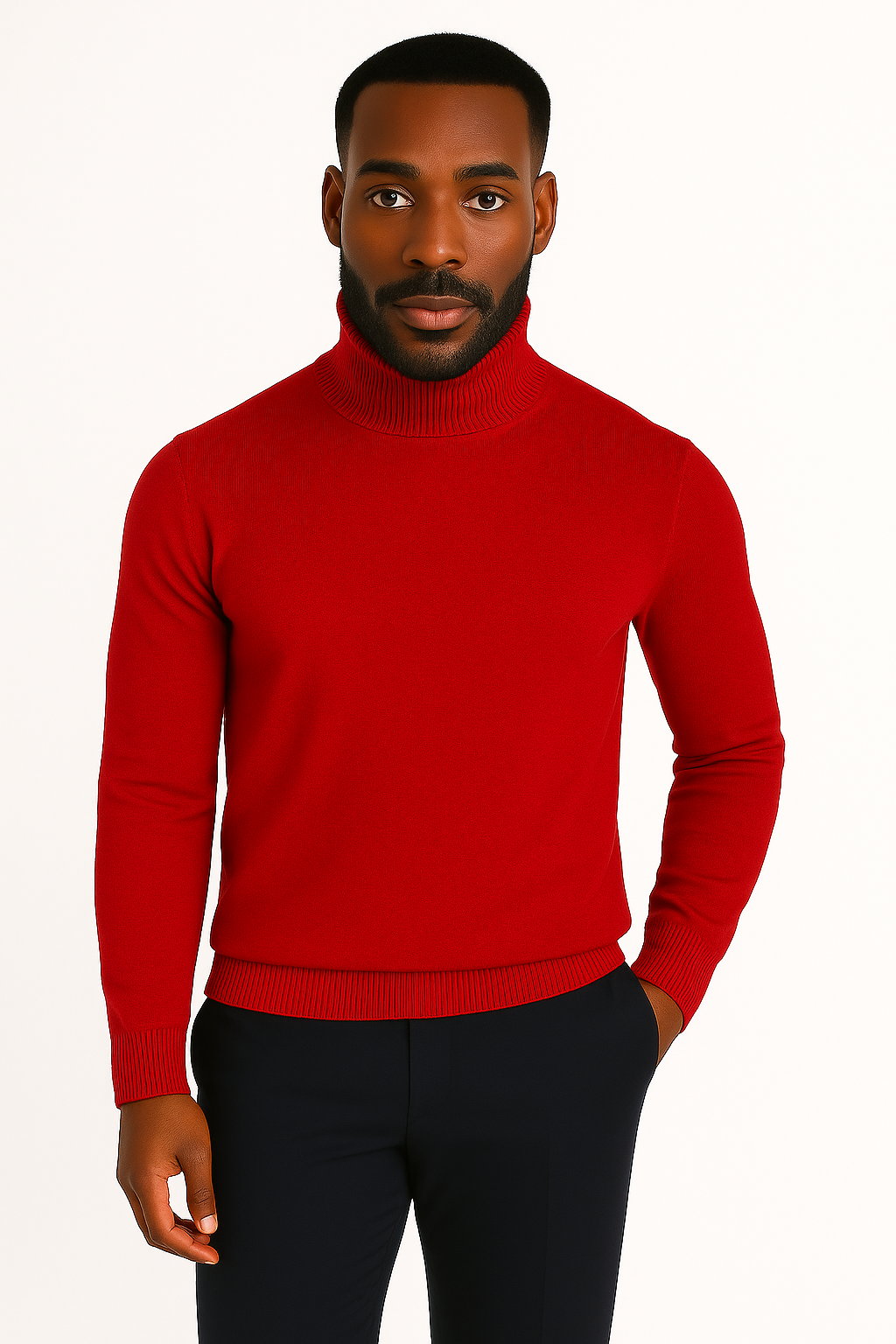 Lavane' 501T Turtleneck Pullover Slim Fit Red