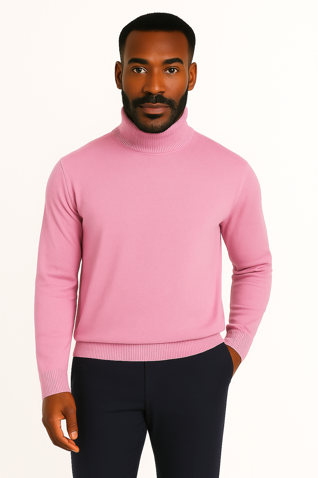 Lavane' 501T Turtleneck Pullover Slim Fit Pink