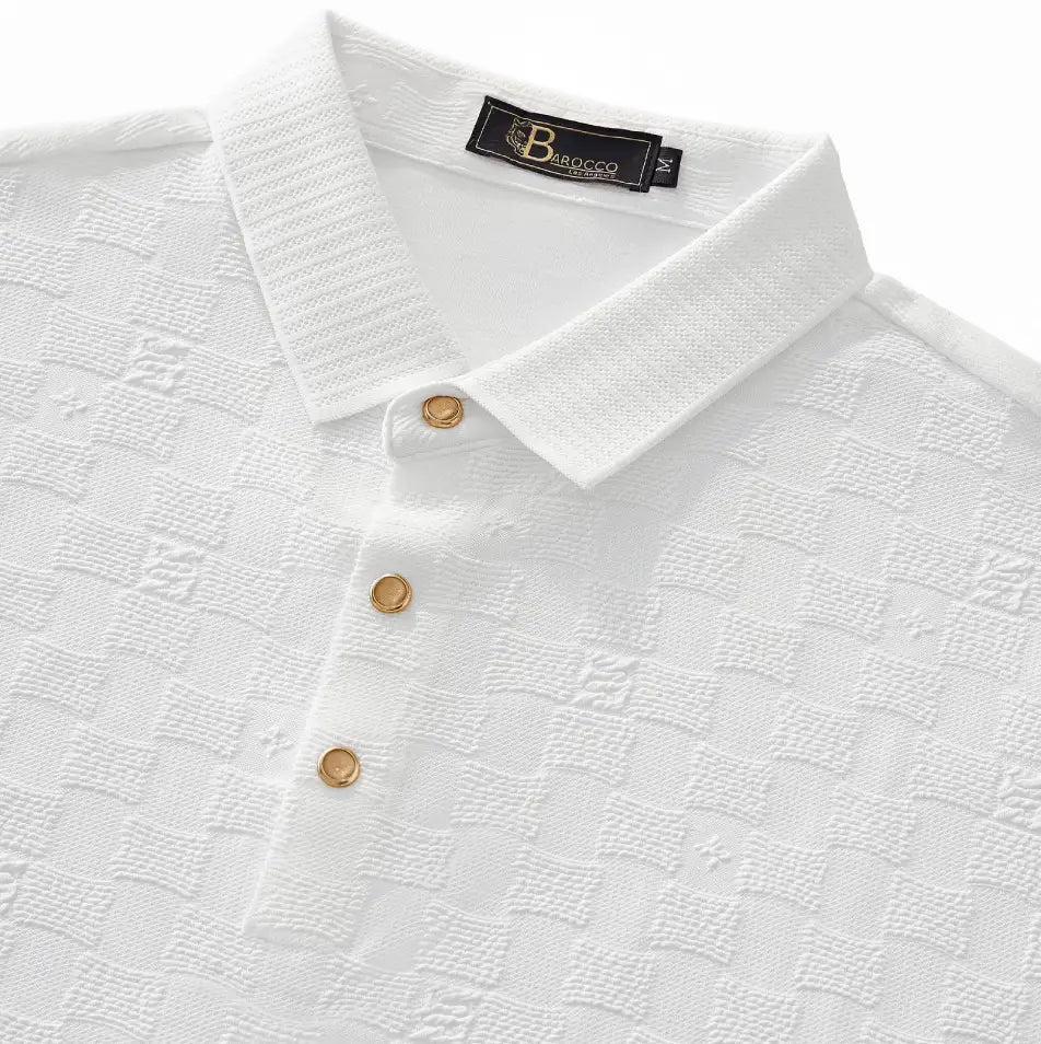 Seamless Check Texture Polo WHITE