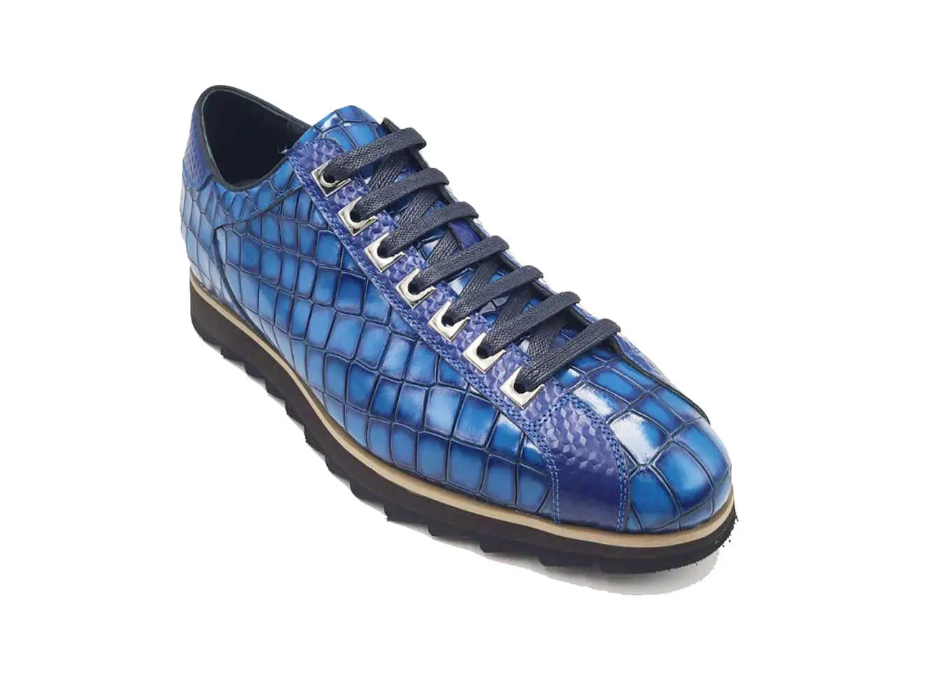 Crocodile Embossed Leather Sneaker