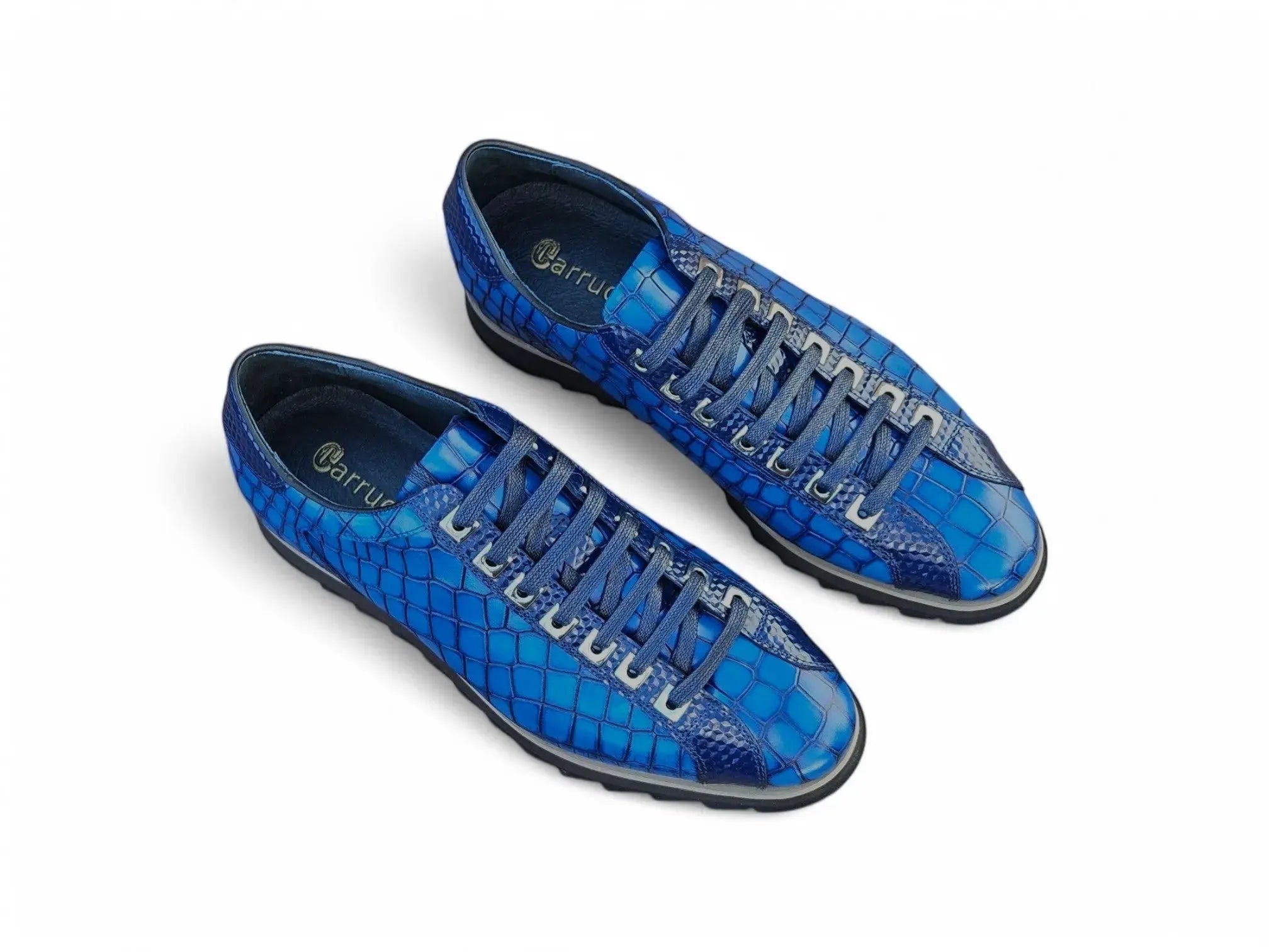Crocodile Embossed Leather Sneaker