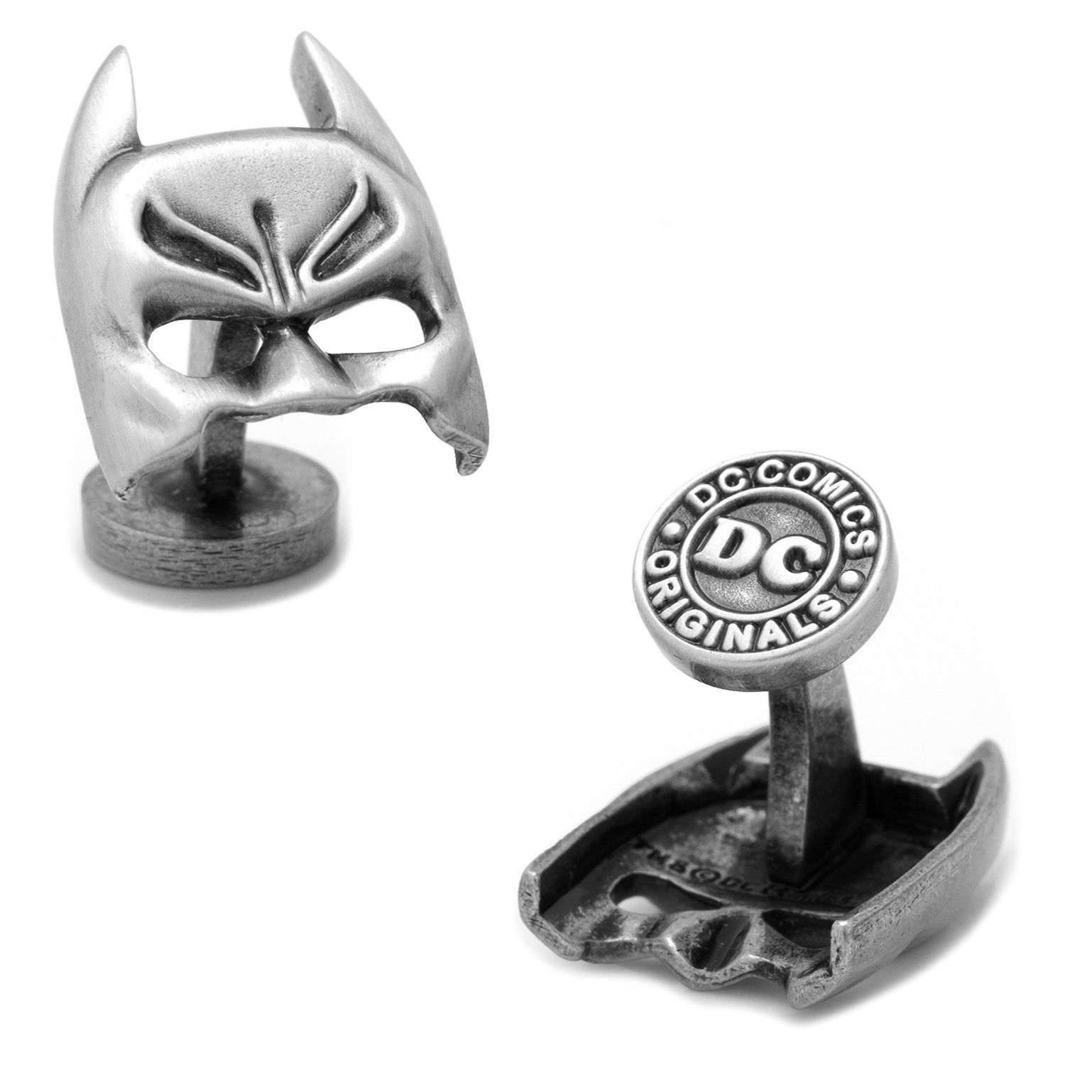 DC Batman Cowl Mask Silver Cufflinks