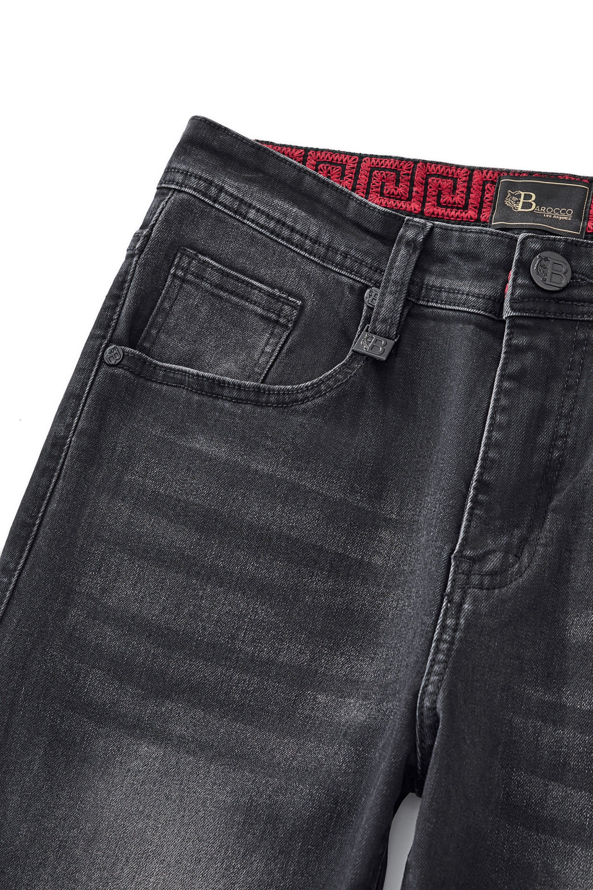 Faded Edge Straight-Leg Denim BLACK