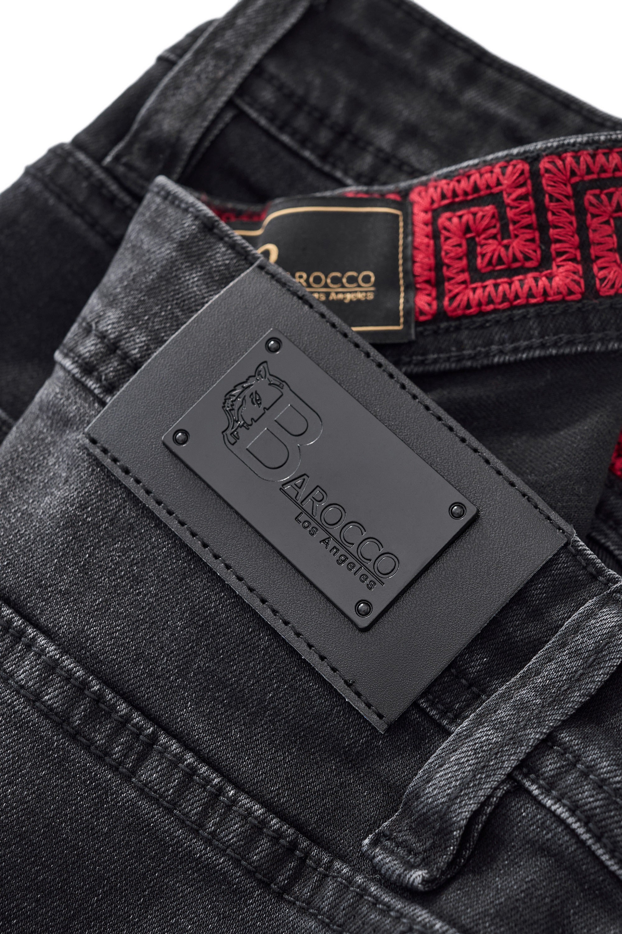 Faded Edge Straight-Leg Denim BLACK