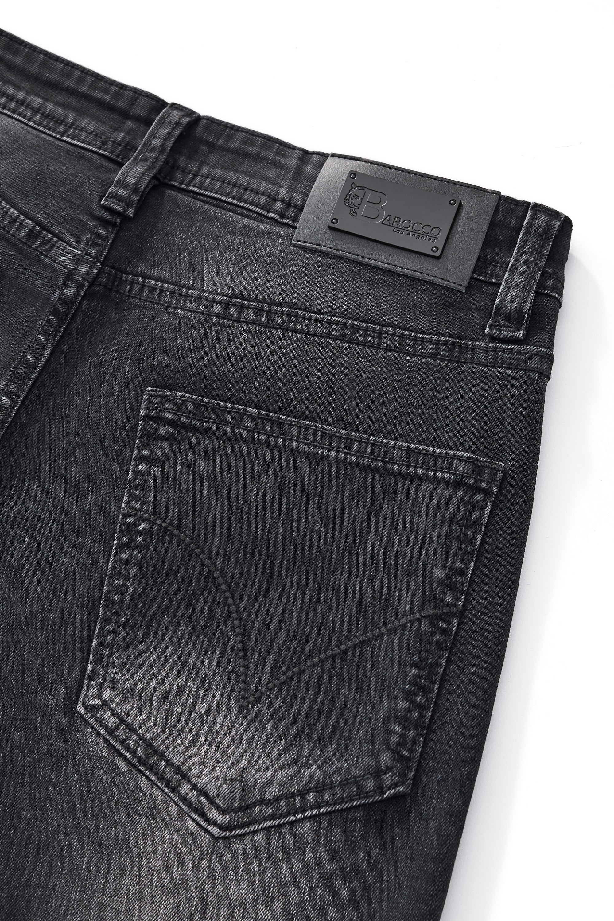 Faded Edge Straight-Leg Denim BLACK