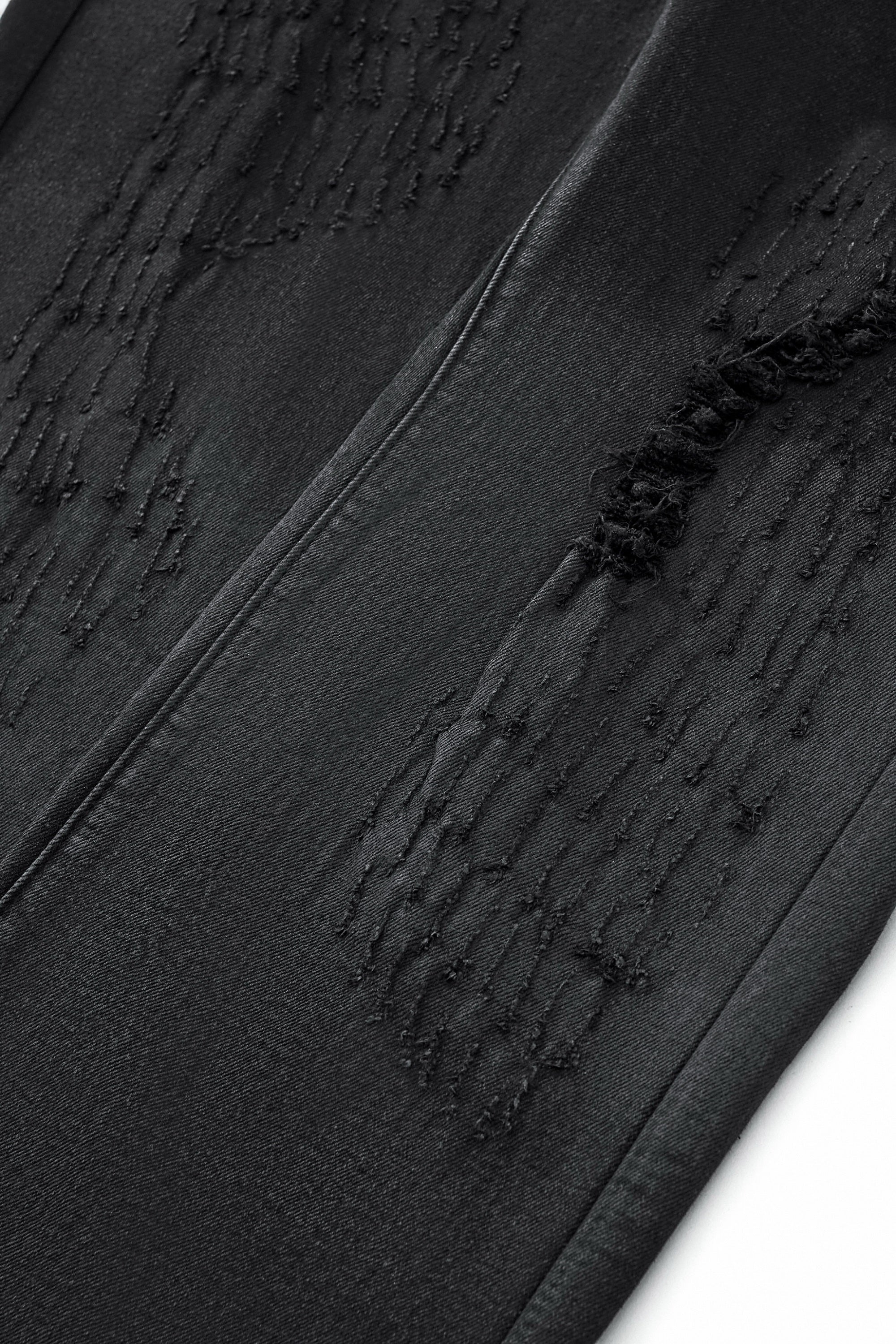 Obsidian Distressed Denim Pant BLACK