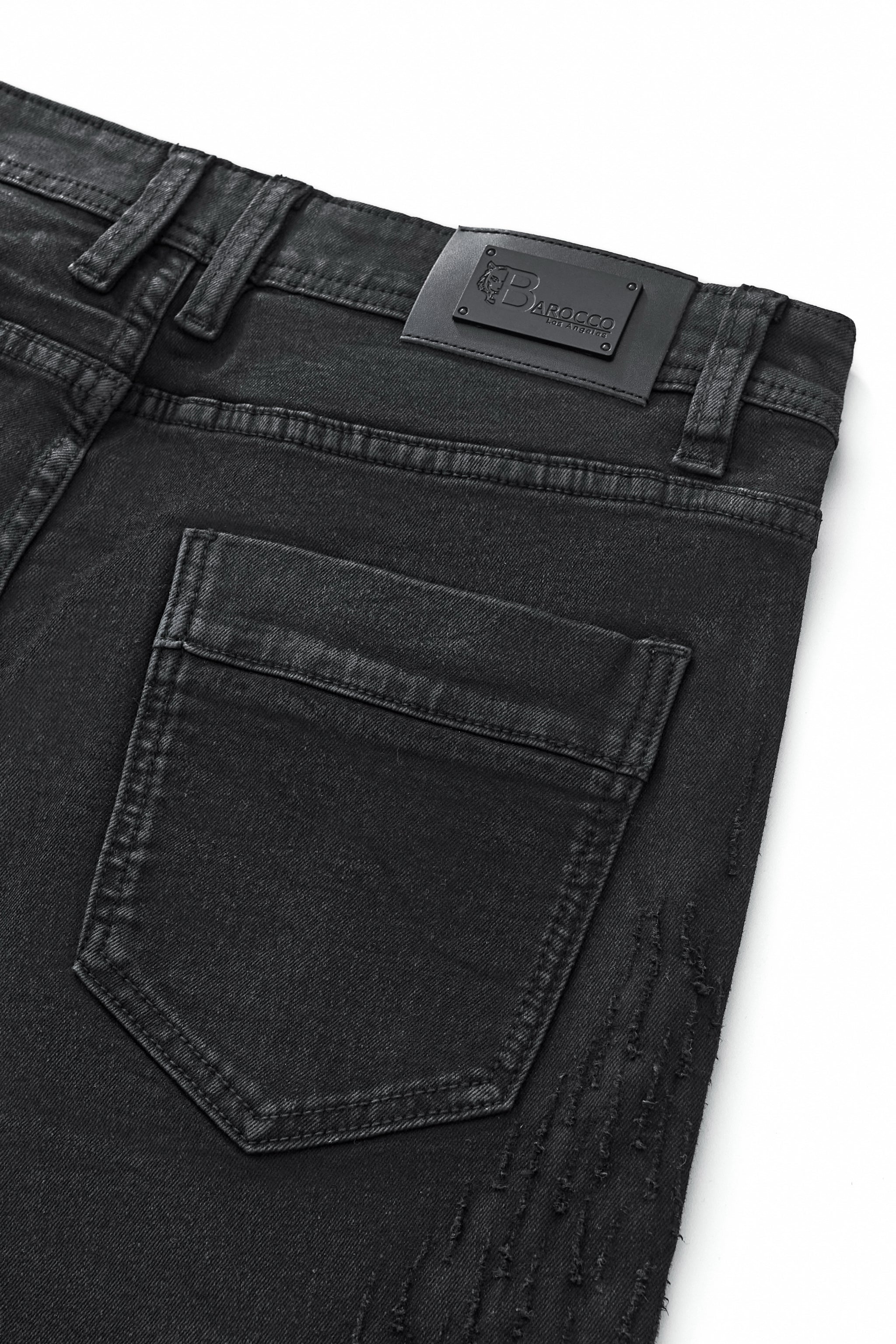 Obsidian Distressed Denim Pant BLACK