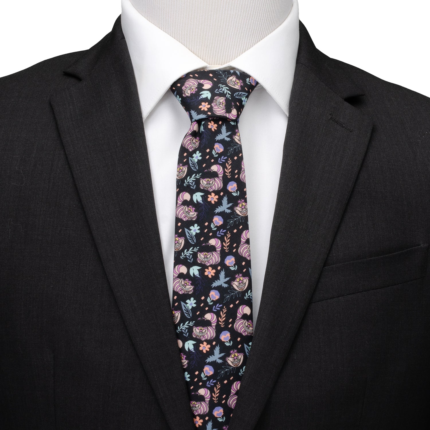 Disney Alice in Wonderland Cheshire Cat Black Men's Tie