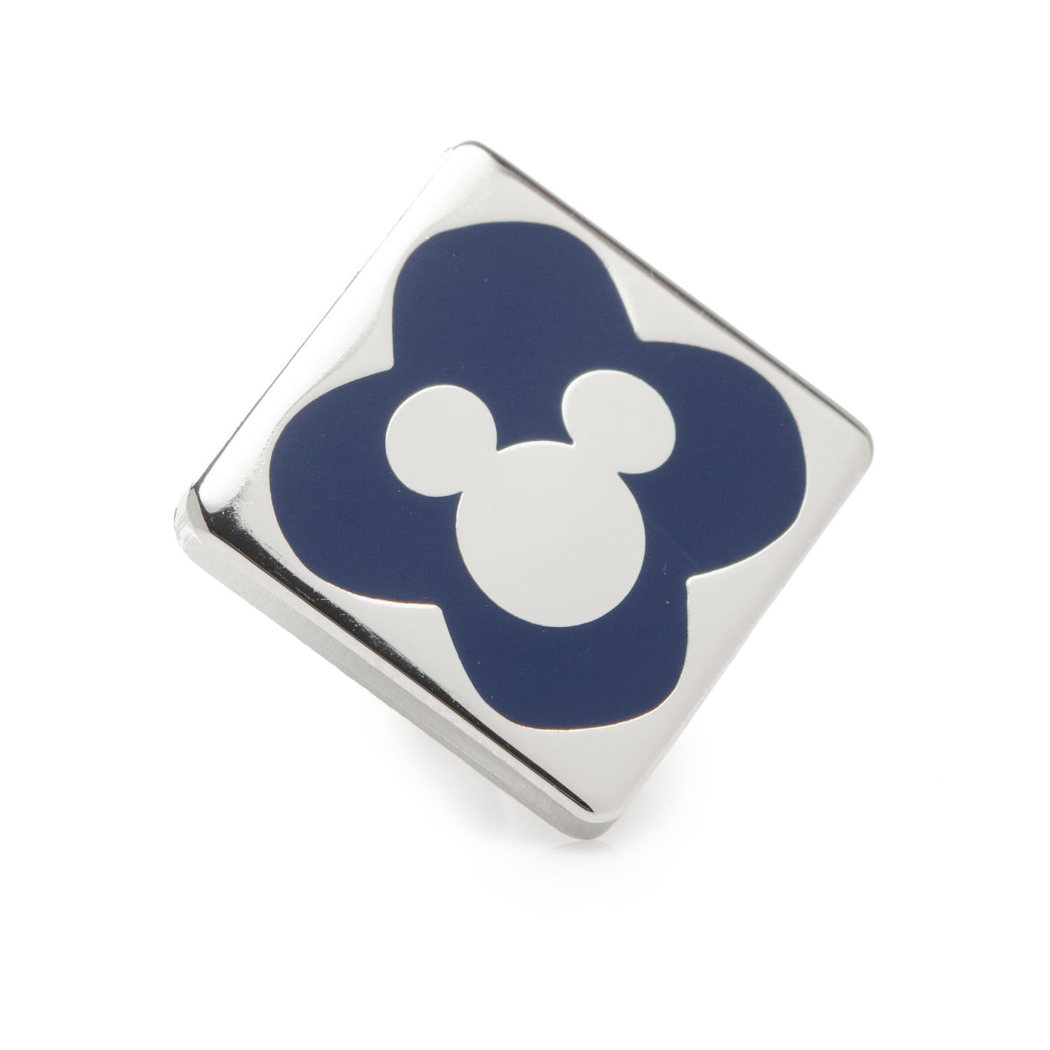 Disney Mickey Mouse Silhouette Blue Sock and Mickey Blue Lapel Pin Gift Set