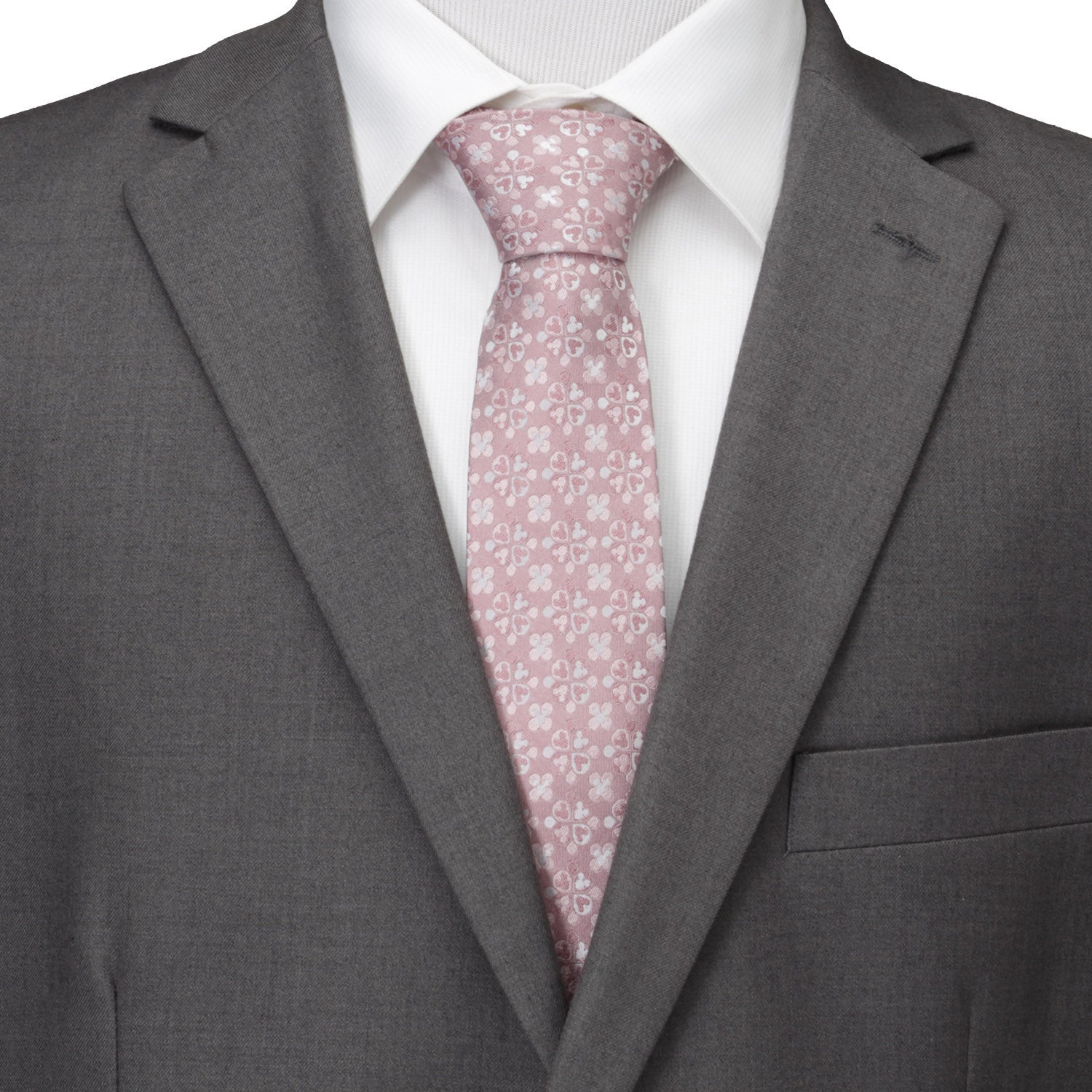 Disney Mickey Mouse Silhouette Blossom Pink Men's Tie