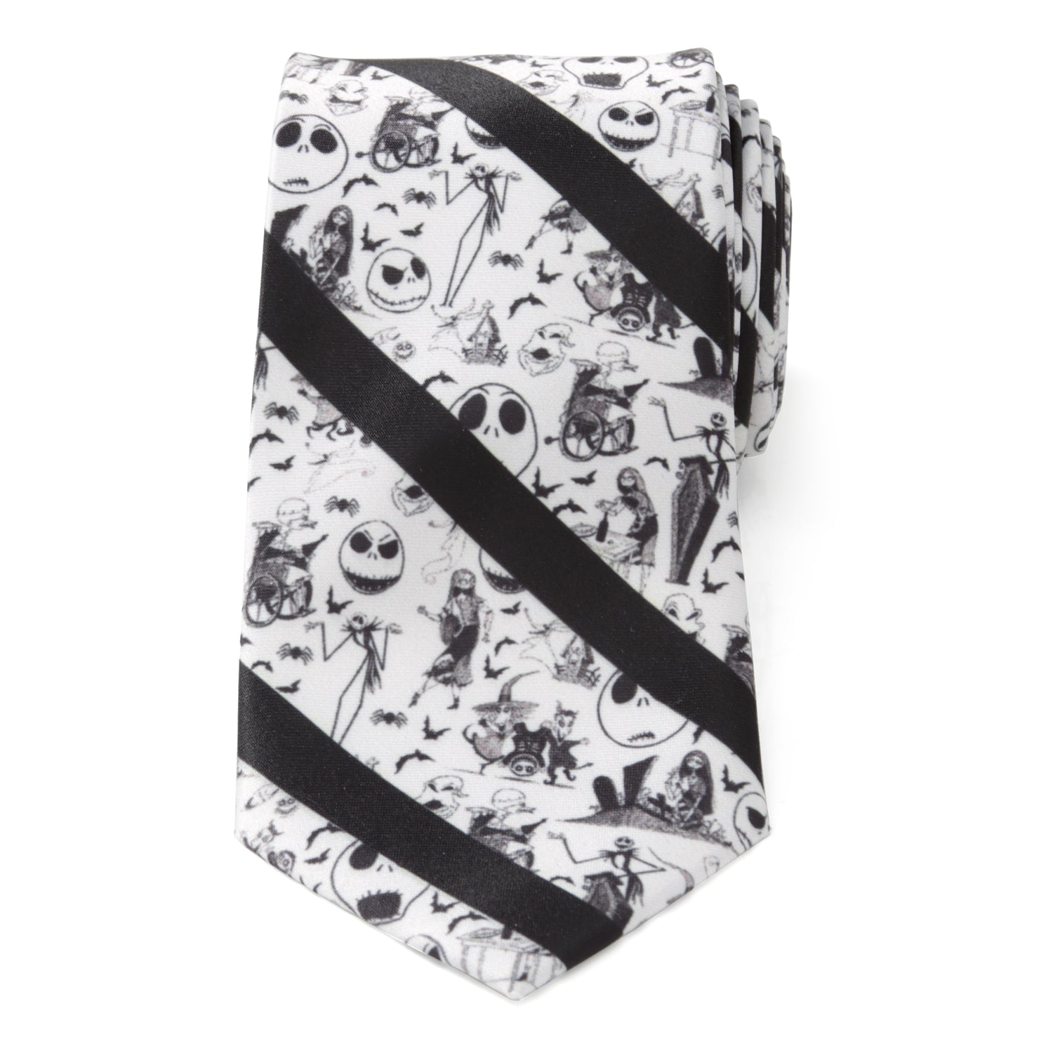 Disney The Nightmare Before Christmas Striped Black Men's Tie